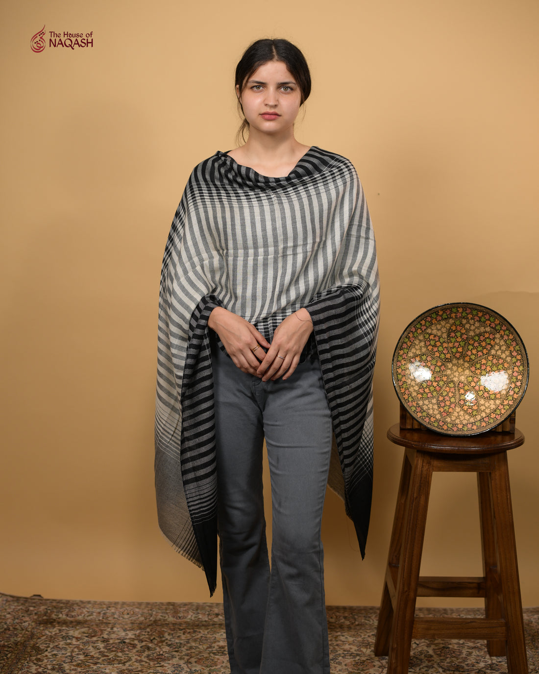 Slate and Snow Scarf