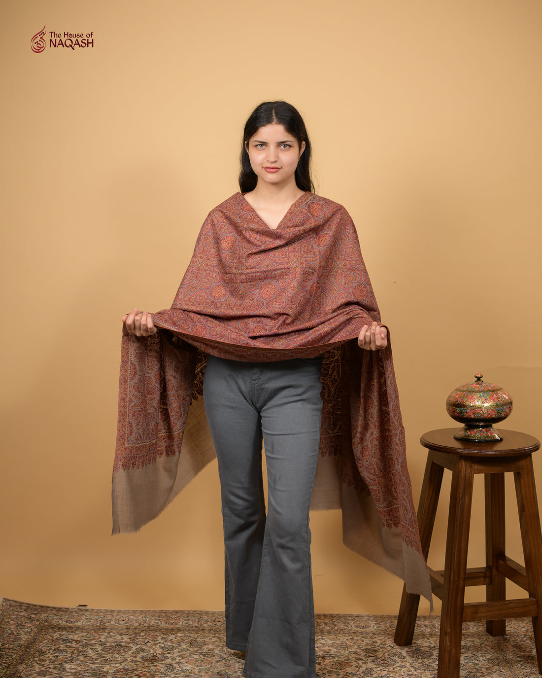Ethereal Horizon Jamawar Woolen Shawl