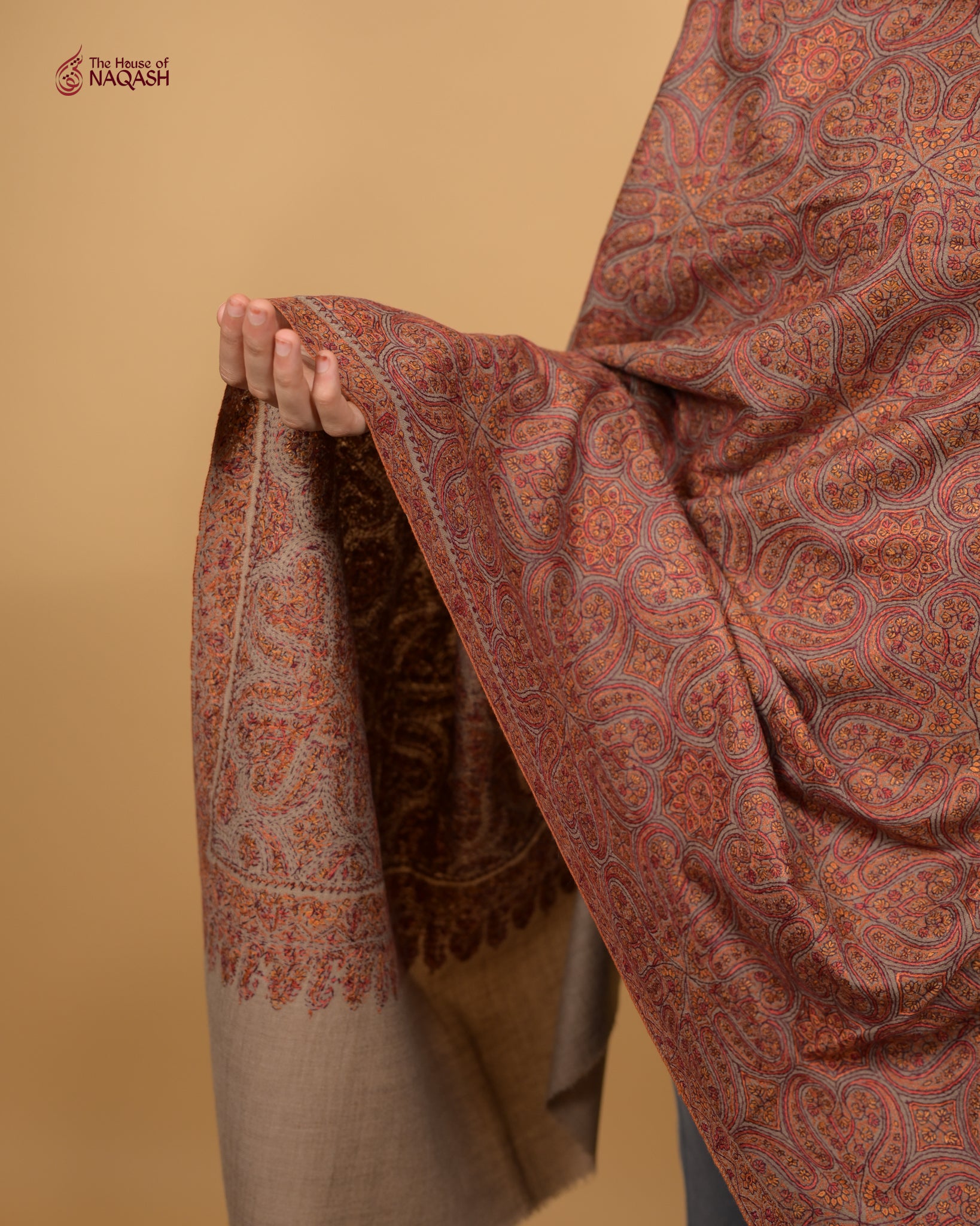 Ethereal Horizon Jamawar Woolen Shawl