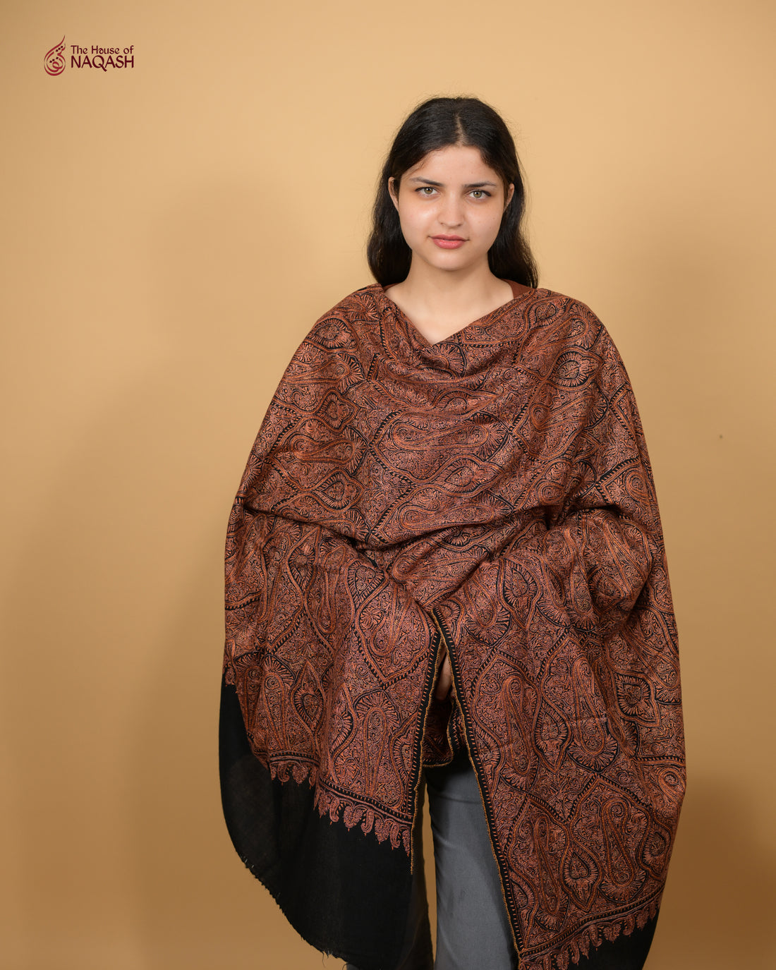 Noir Reverence Jamawar Woolen Shawl