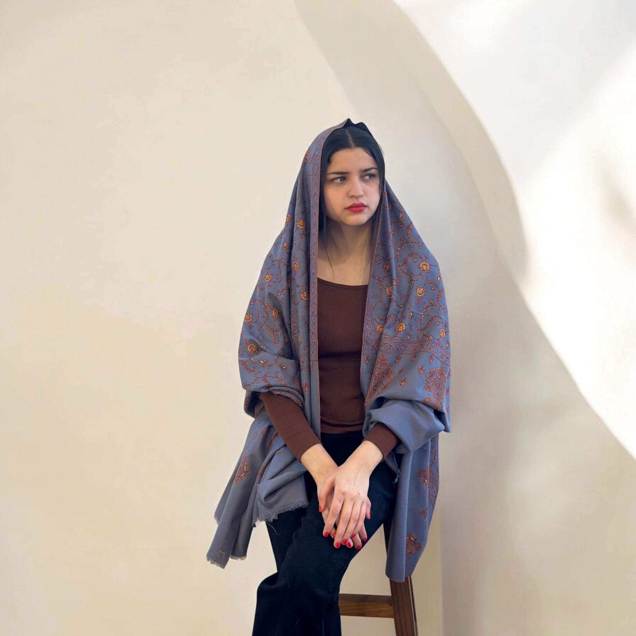 Almond Essence Handmade Pashmina Shawl