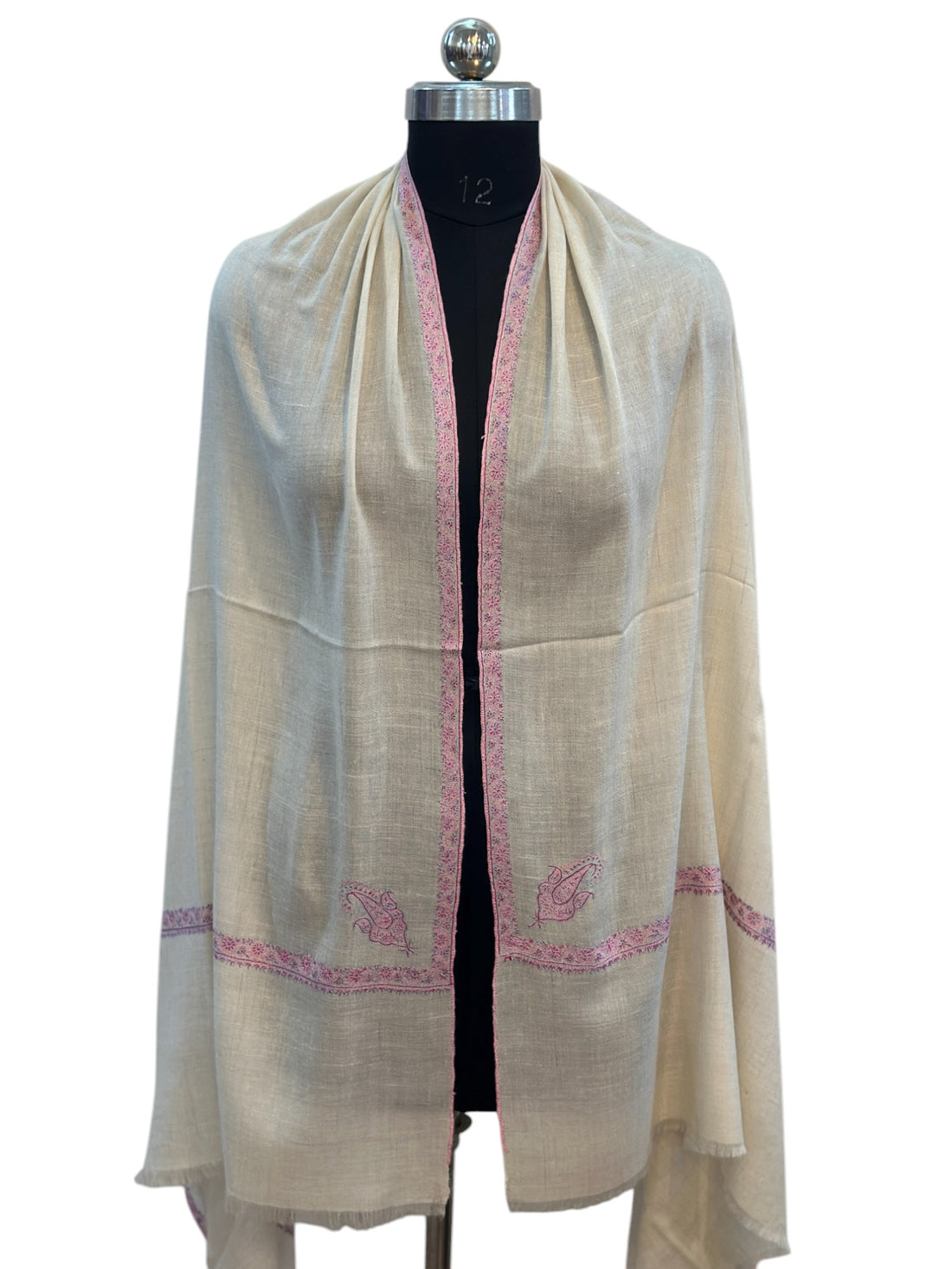 Ivory Blossom Pashmina Shawl