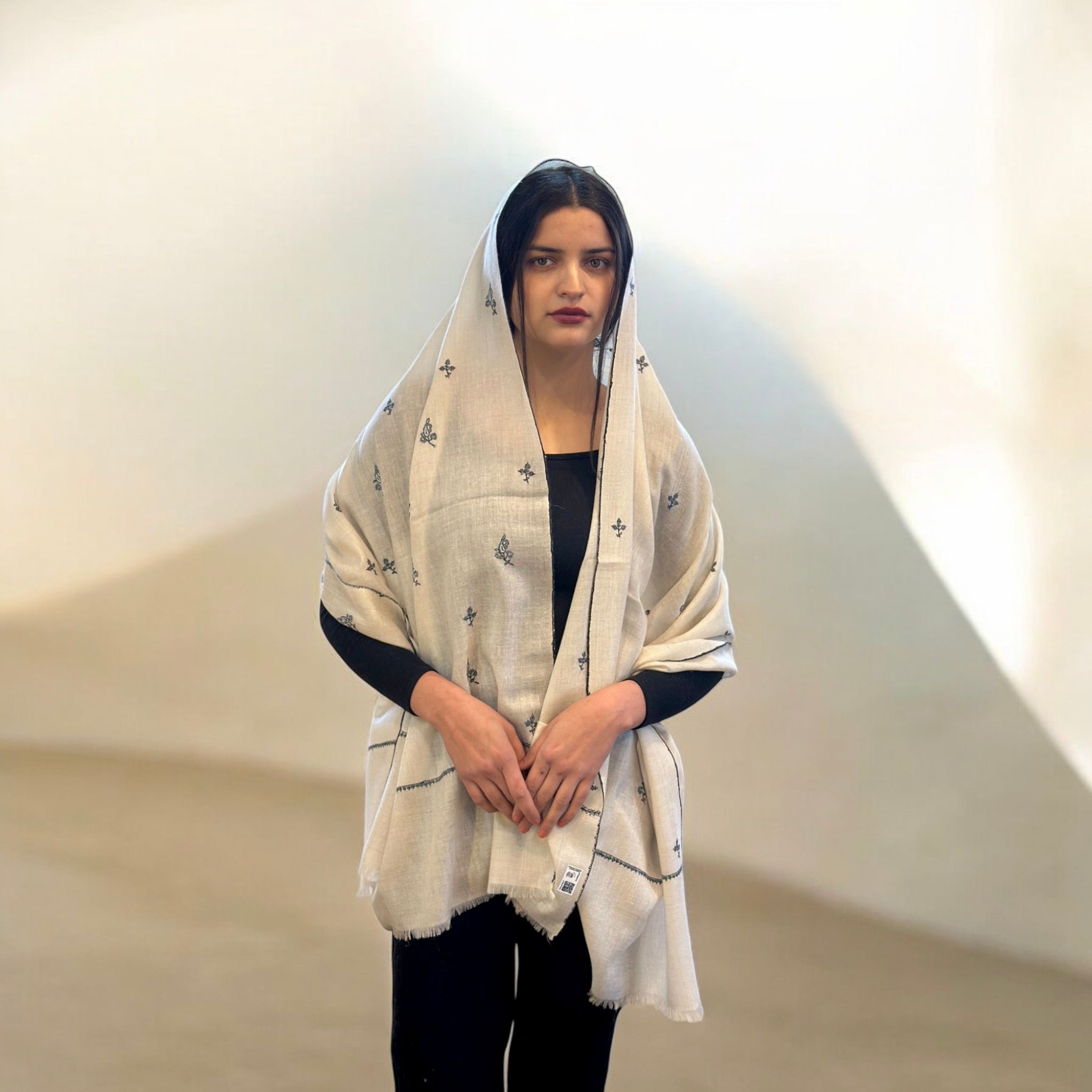 Ivory Elysium Buti Dar Pashmina Stole