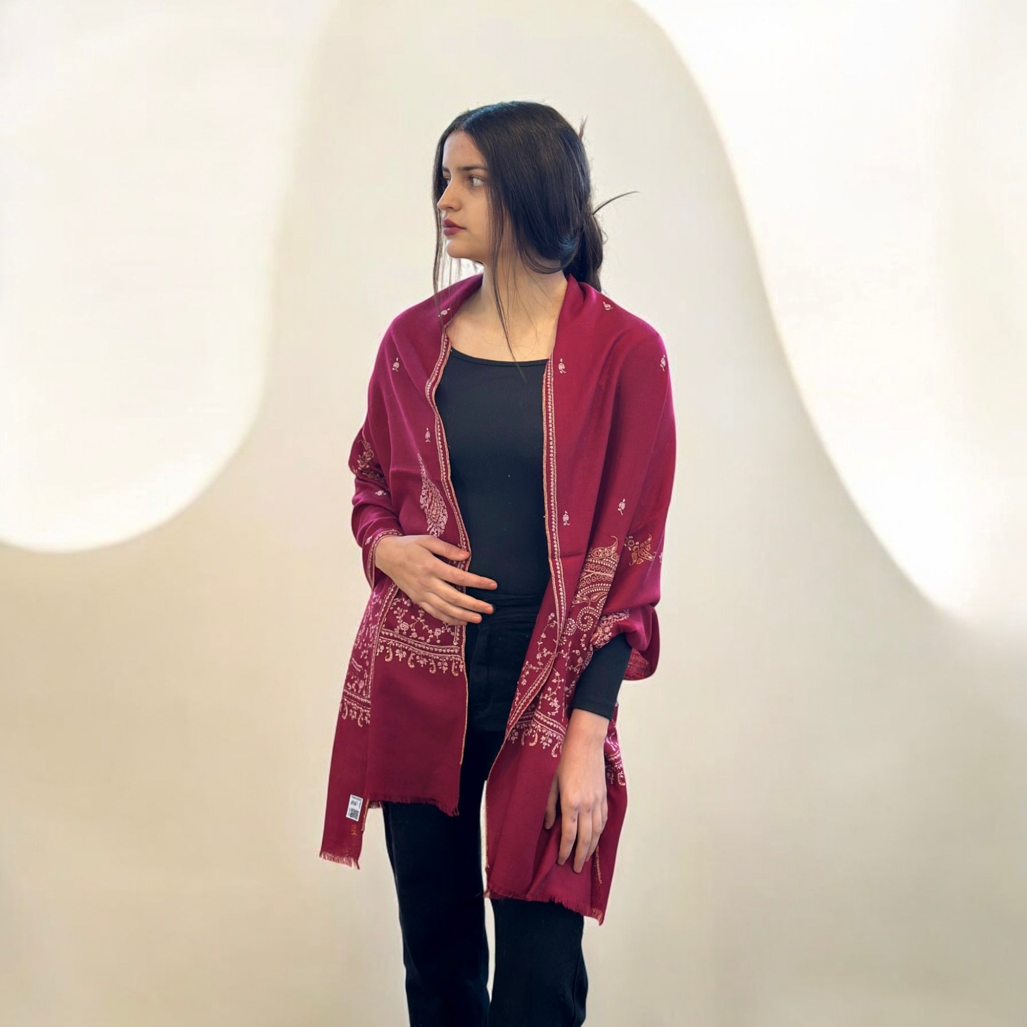 Scarlet Grace Handwoven Pashmina