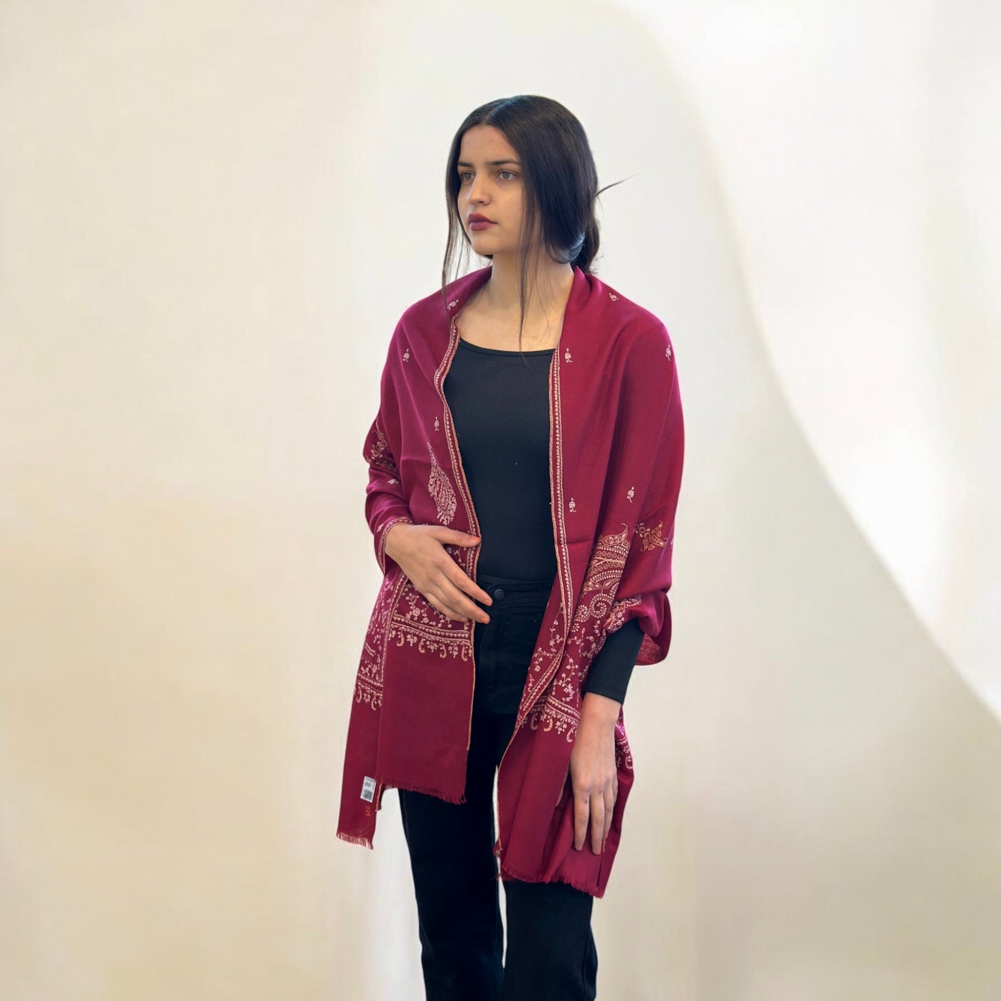 Scarlet Grace Handwoven Pashmina