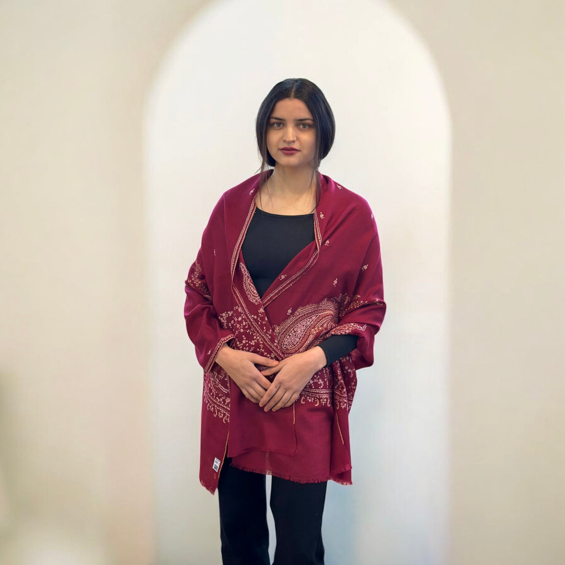 Scarlet Grace Handwoven Pashmina