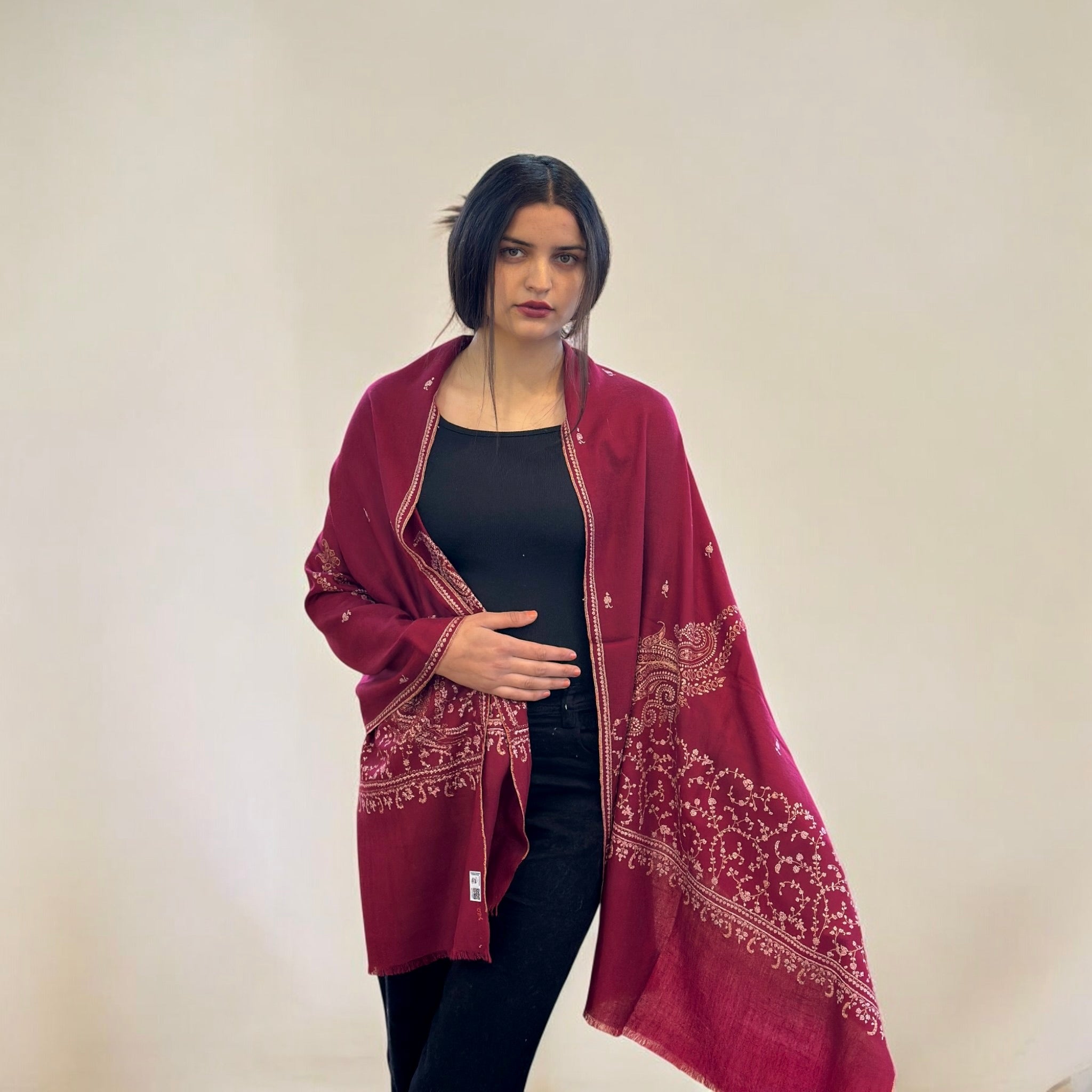 Scarlet Grace Handwoven Pashmina