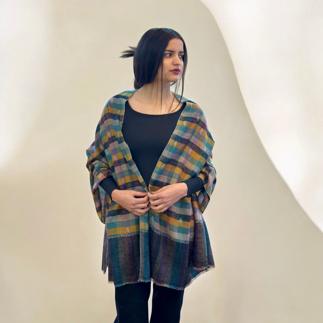 Polychrome Poetry Buti Dar Pashmina Stole