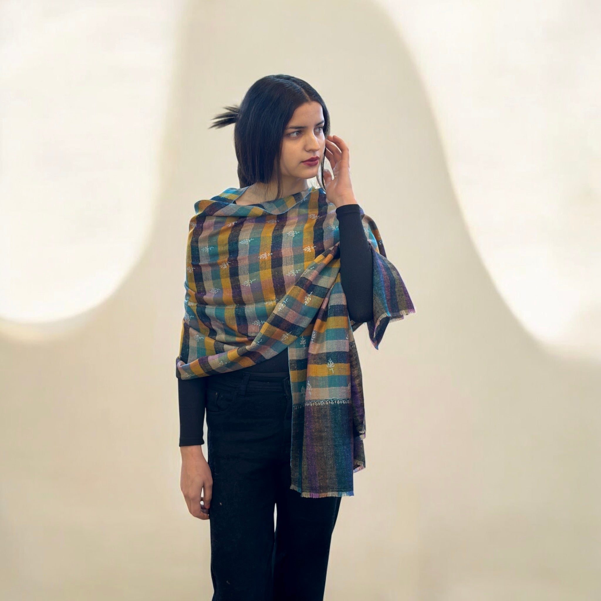 Polychrome Poetry Buti Dar Pashmina Stole
