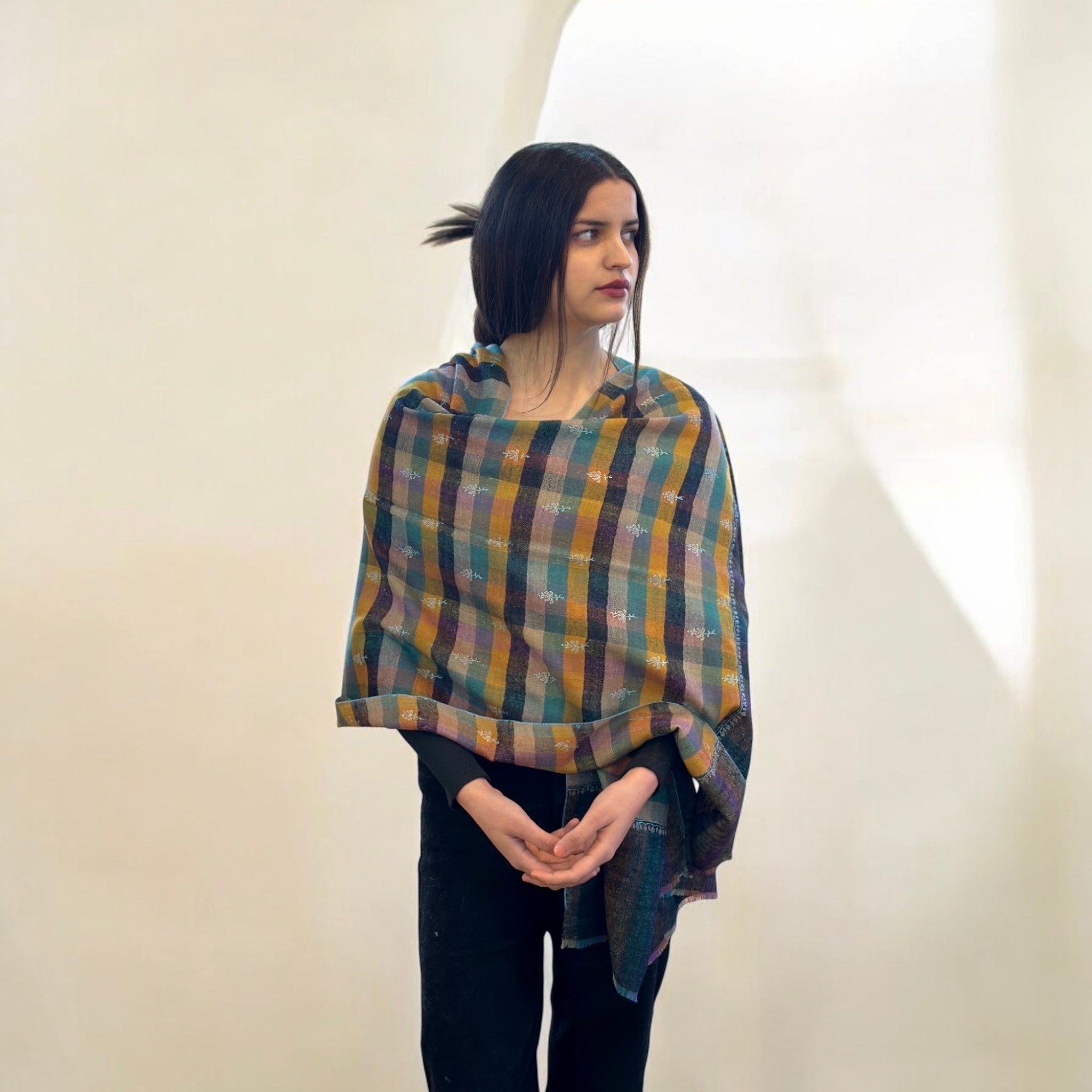 Polychrome Poetry Buti Dar Pashmina Stole