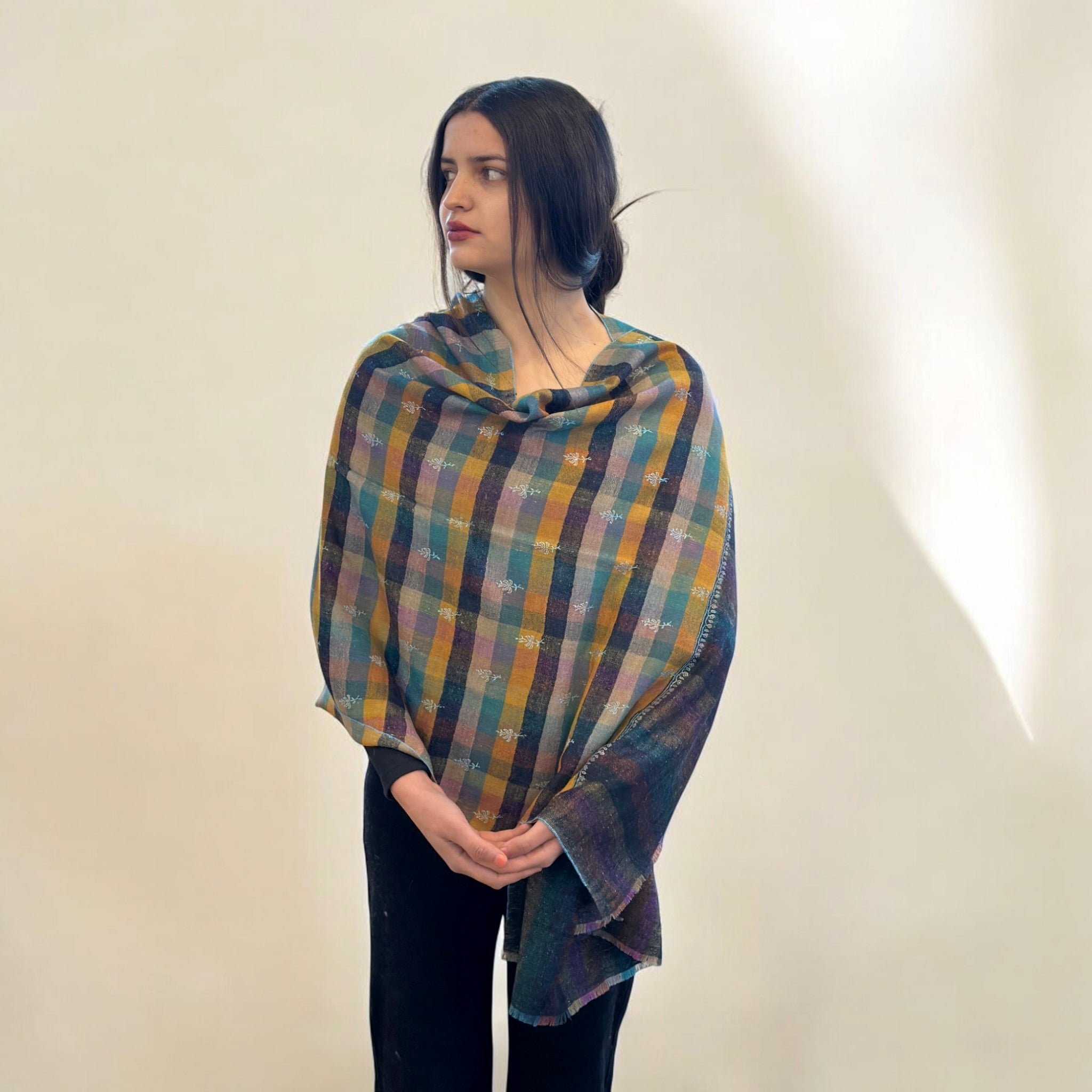Polychrome Poetry Buti Dar Pashmina Stole