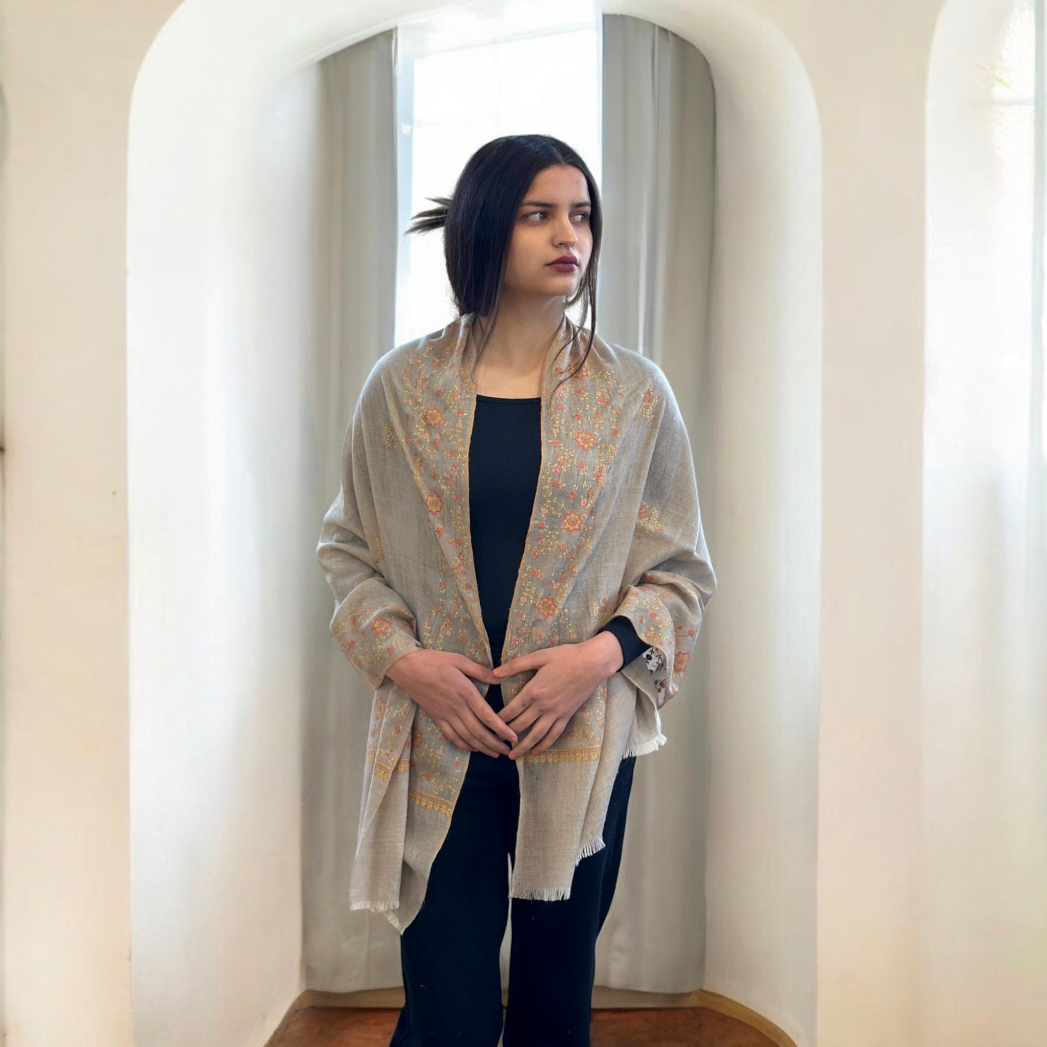 Ethereal Natural Handwoven Pashmina