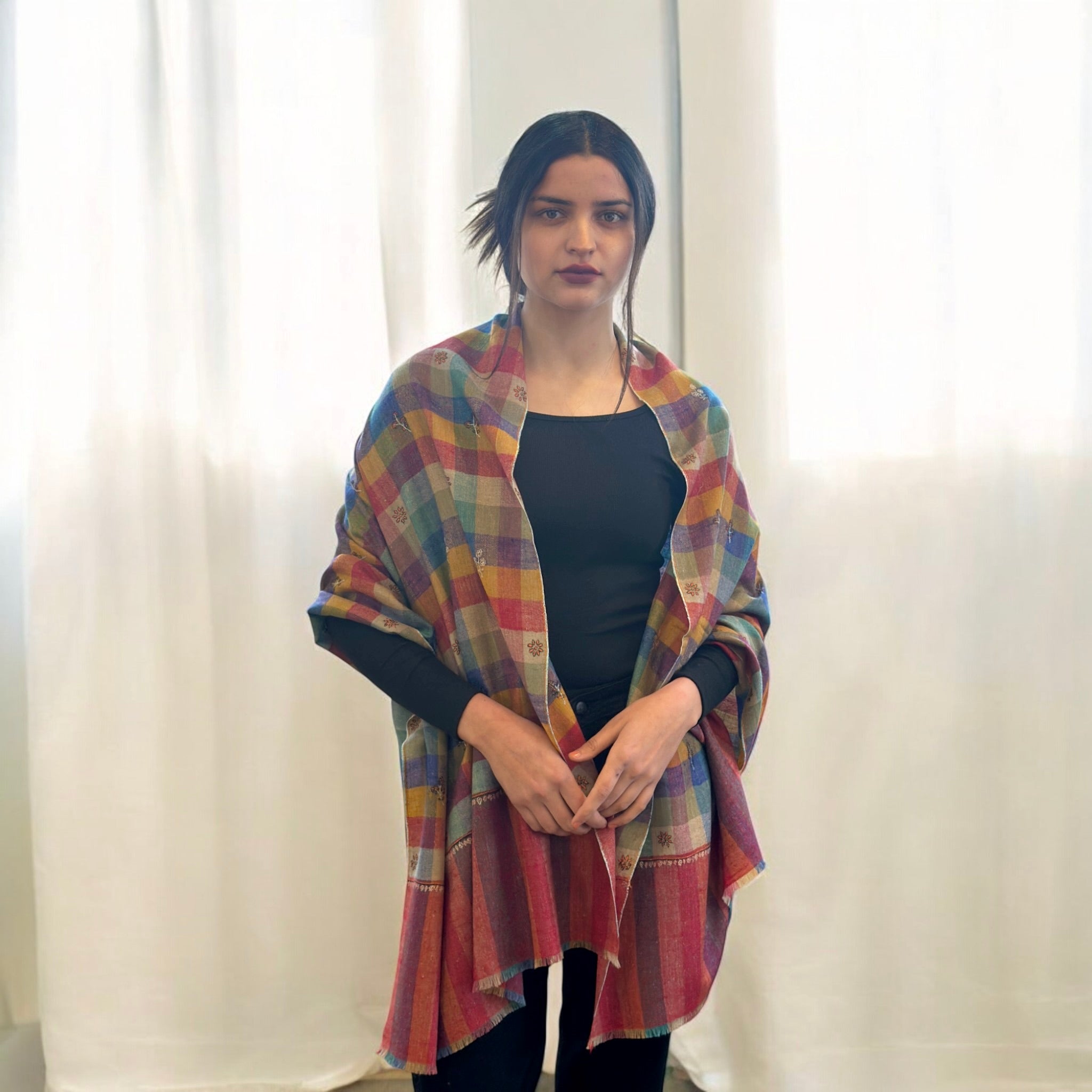 Prismatic Bloom Buti Dar Pashmina Stole