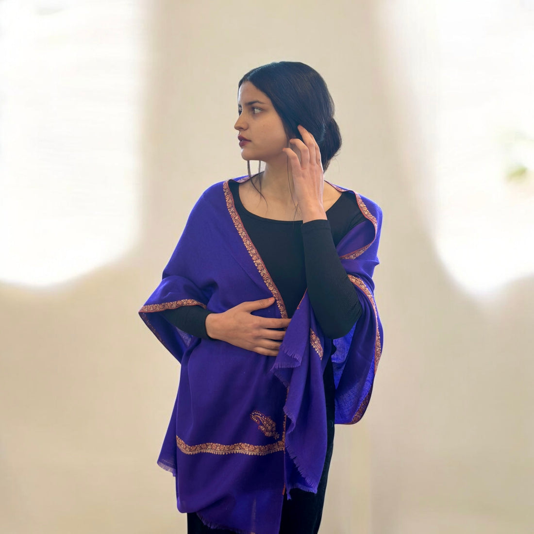 Amethyst Reverie Hashidar Pashmina Stole