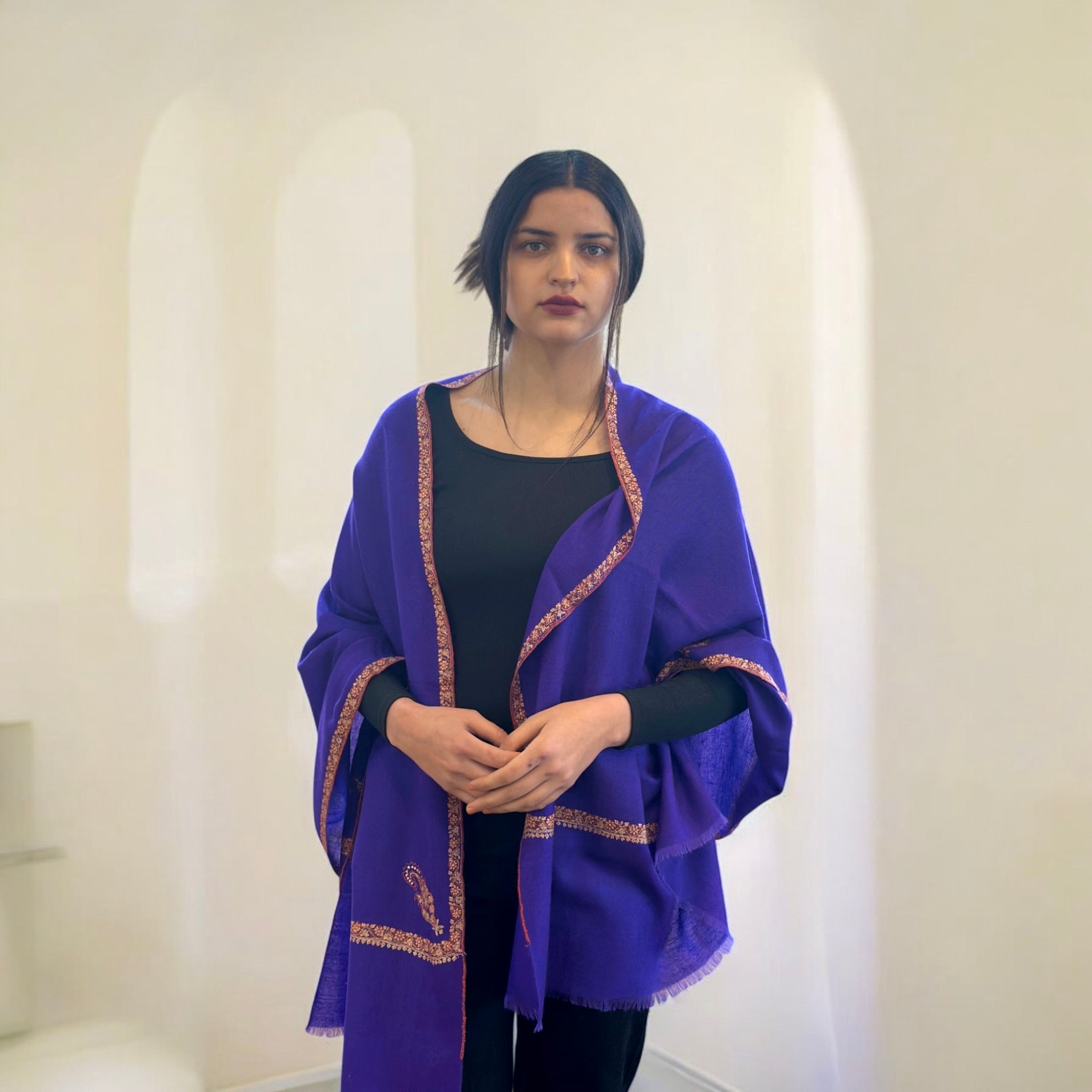 Amethyst Reverie Hashidar Pashmina Stole