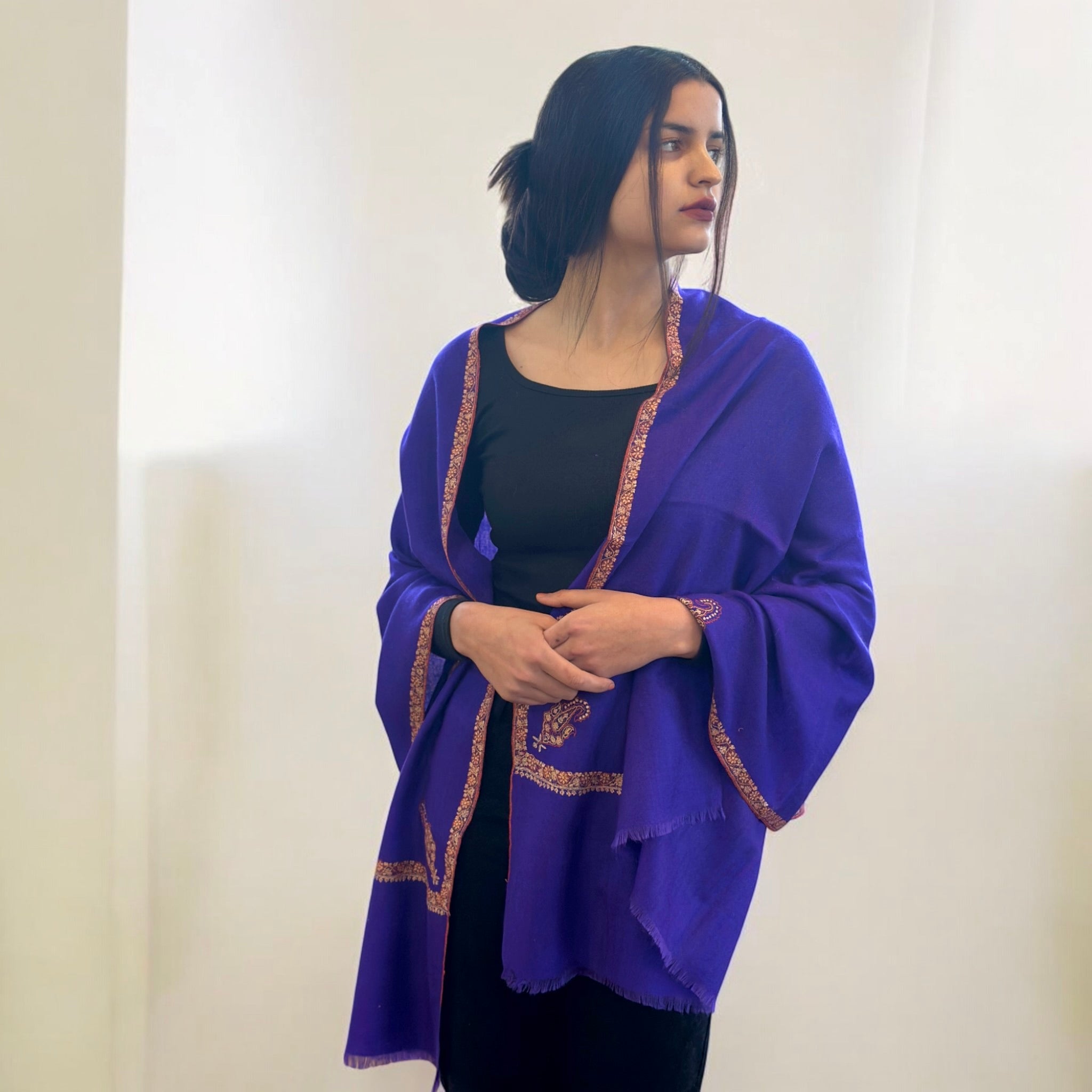 Amethyst Reverie Hashidar Pashmina Stole