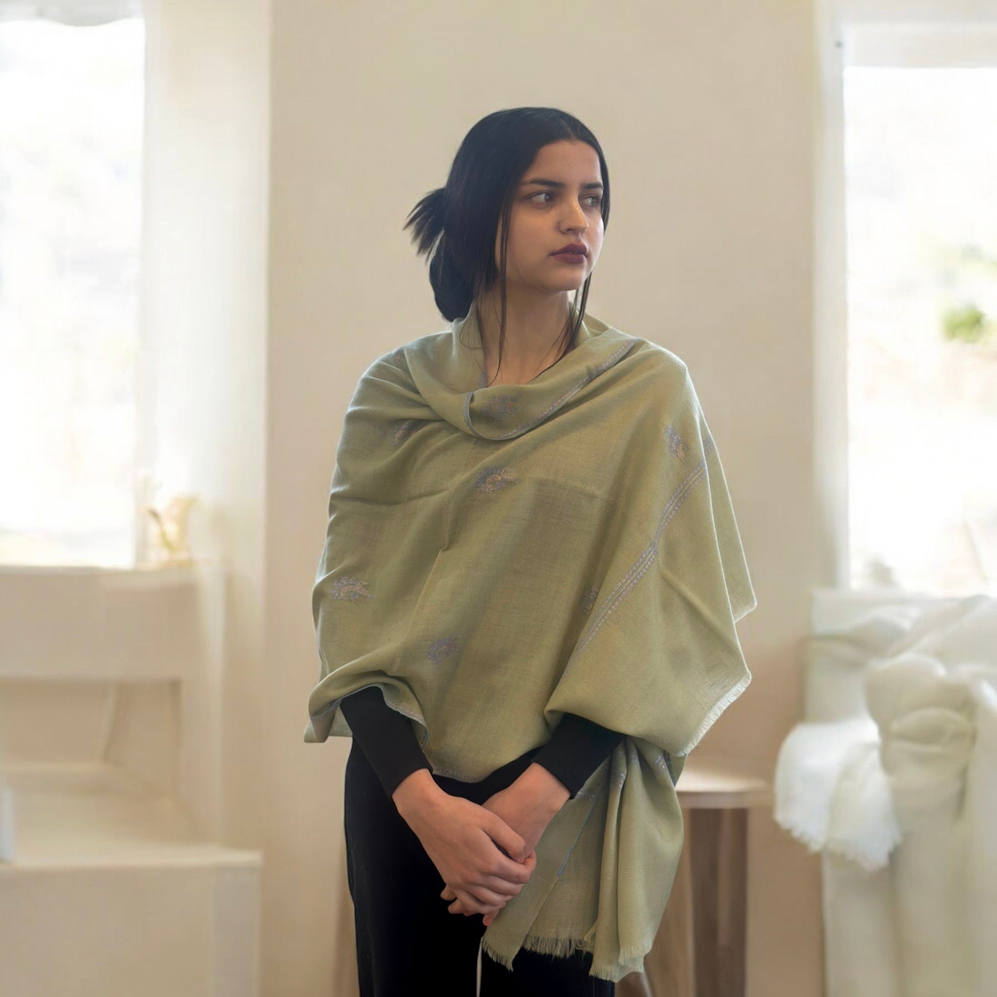 Willow Whisper Buti Dar Pashmina Stole