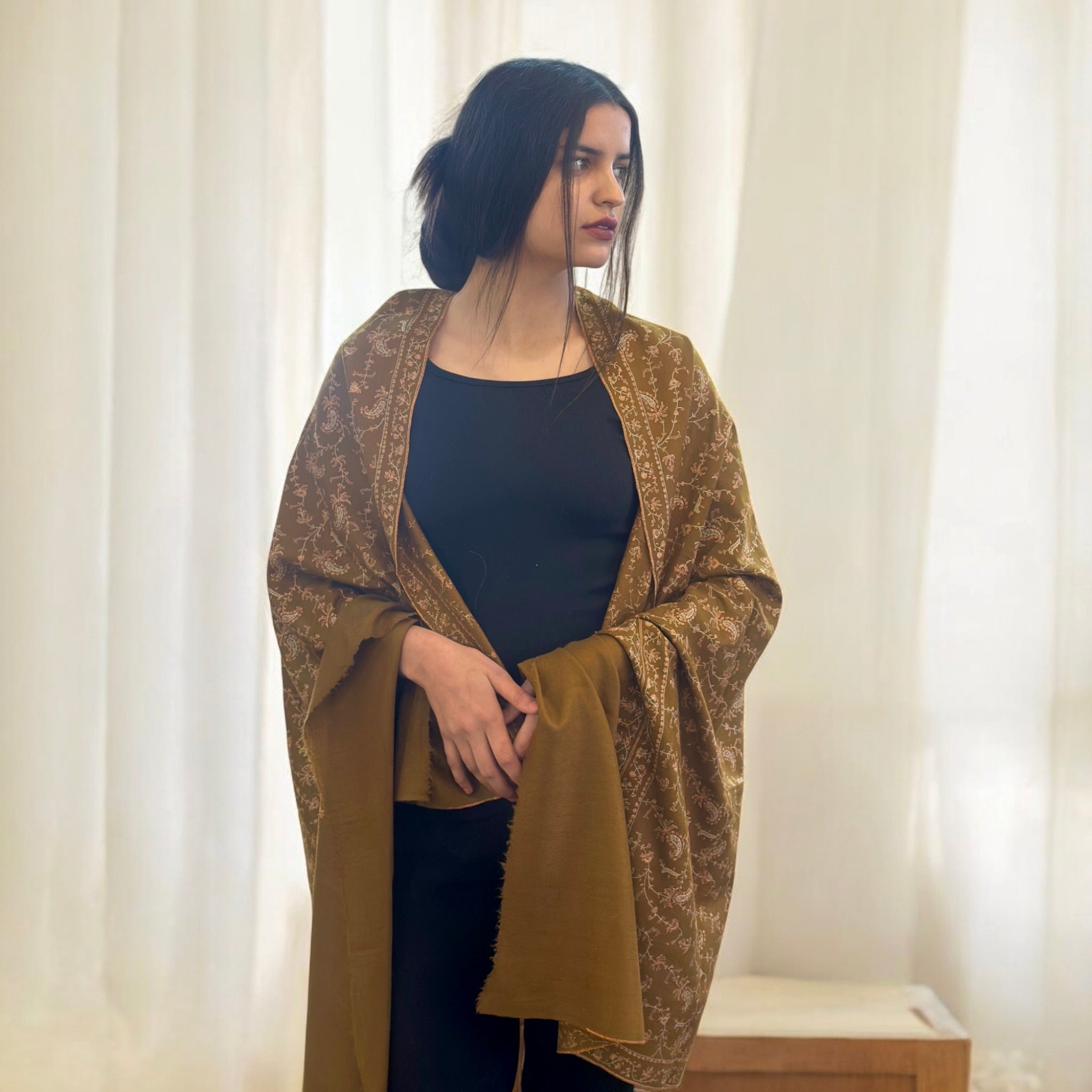The Mustard Suncatch Jaal Pashmina