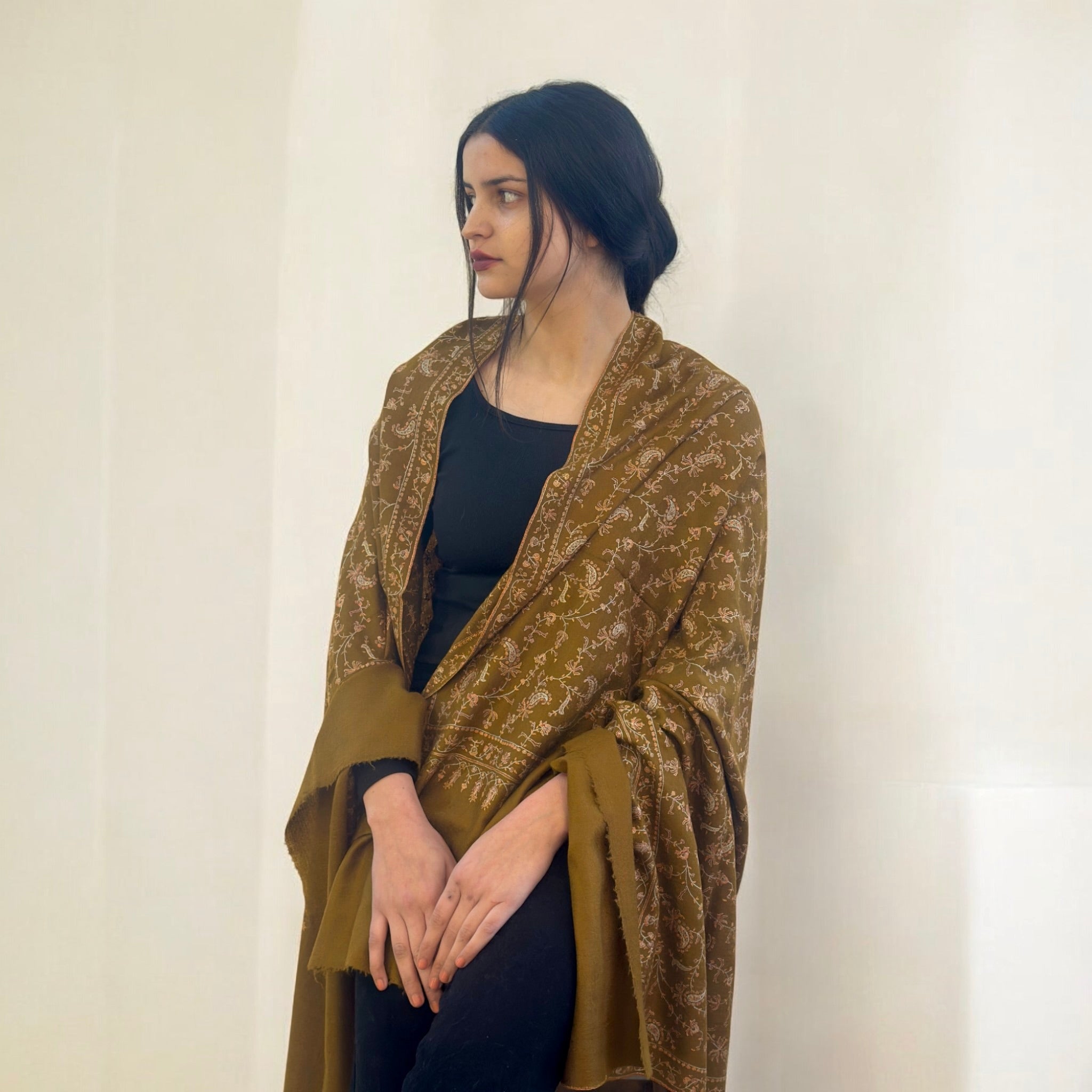 The Mustard Suncatch Jaal Pashmina