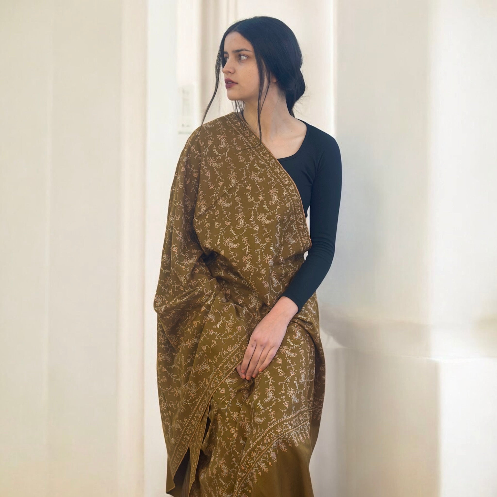The Mustard Suncatch Jaal Pashmina