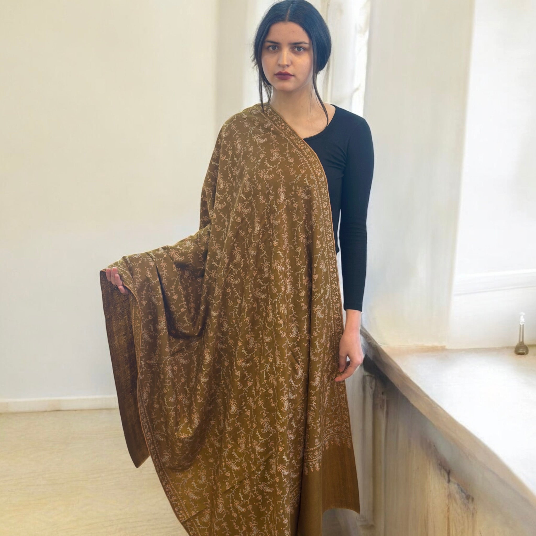 The Mustard Suncatch Jaal Pashmina