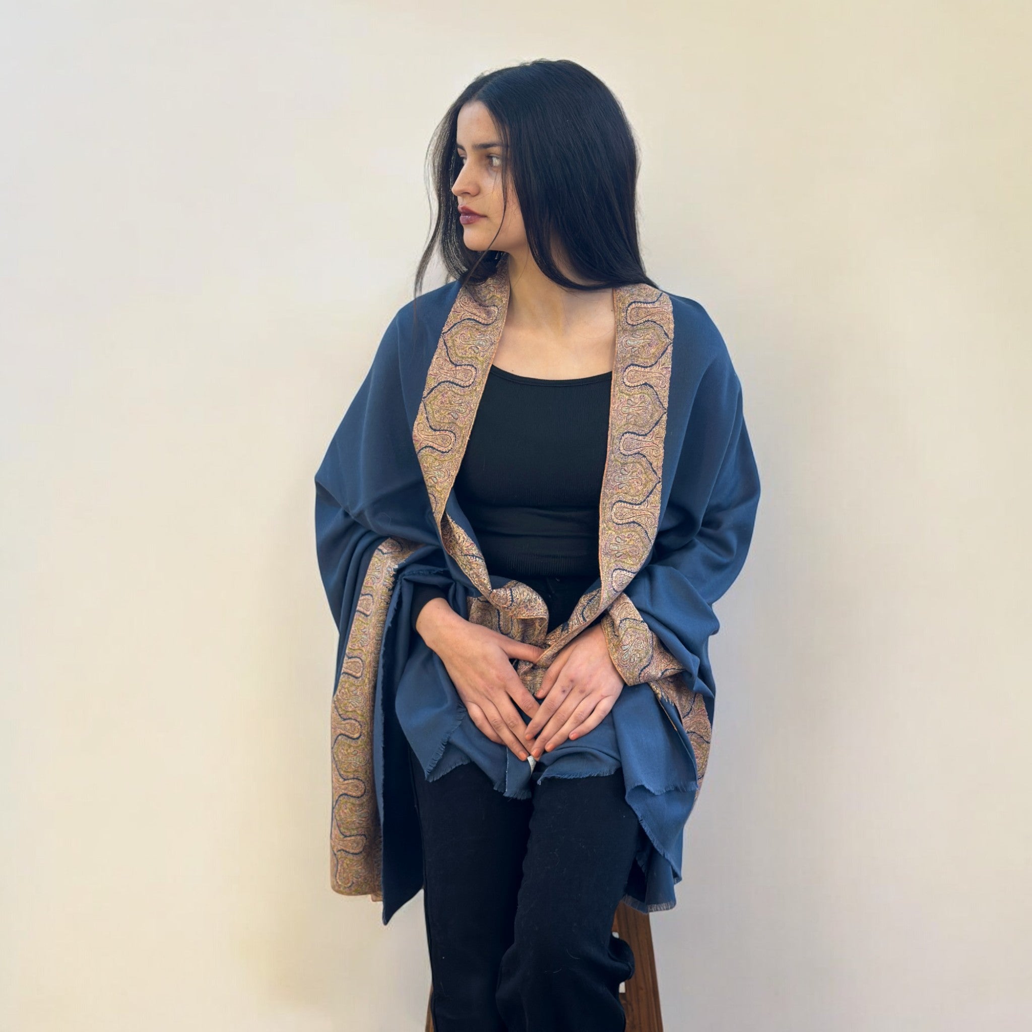 Celestial Blue Pashmina Shawl
