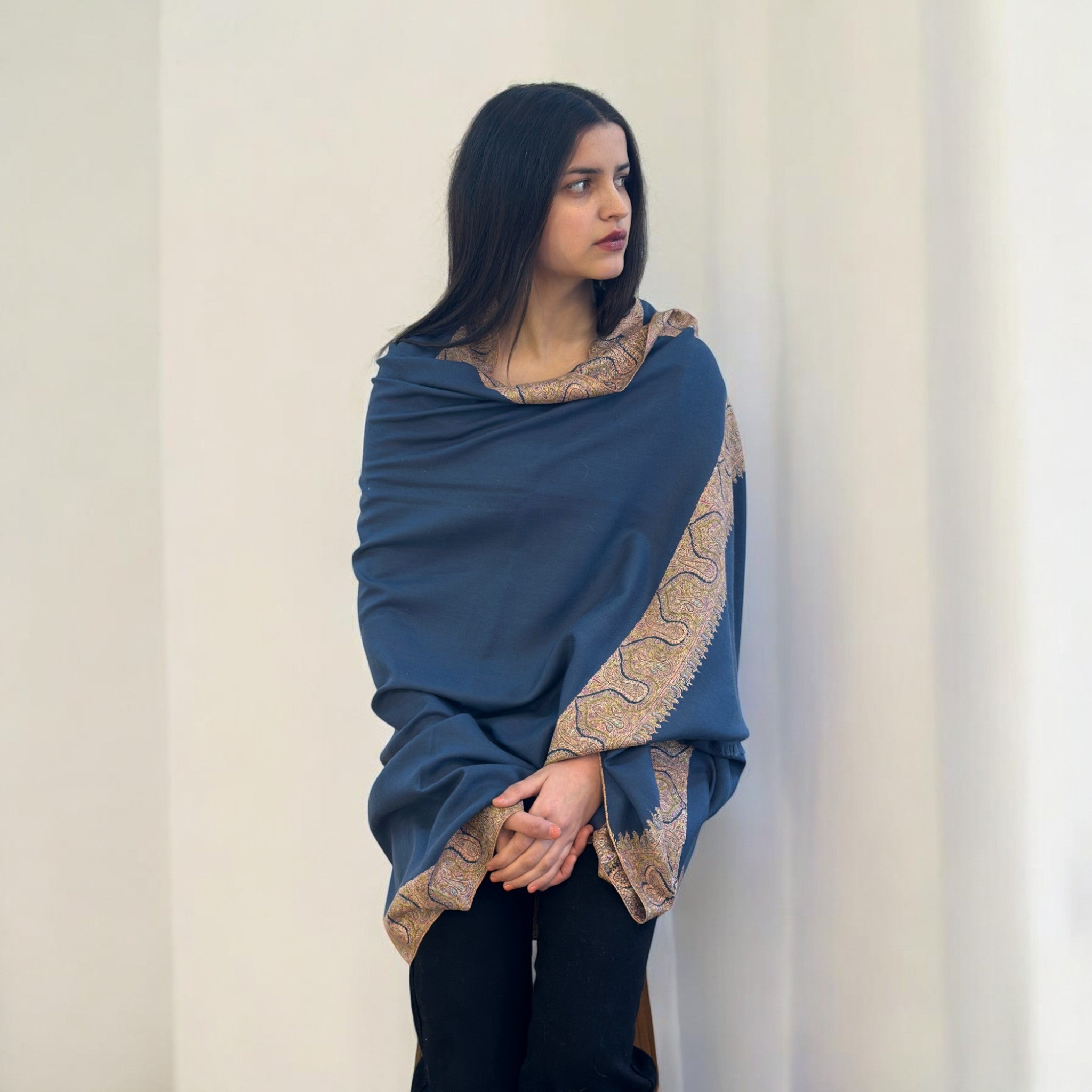 Celestial Blue Pashmina Shawl