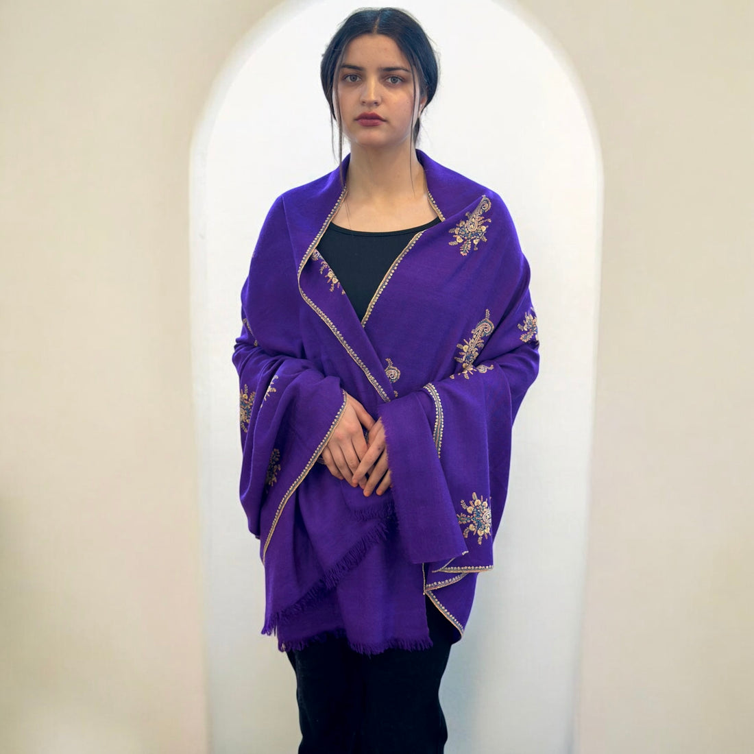 Mauve GI Pashmina Shawl