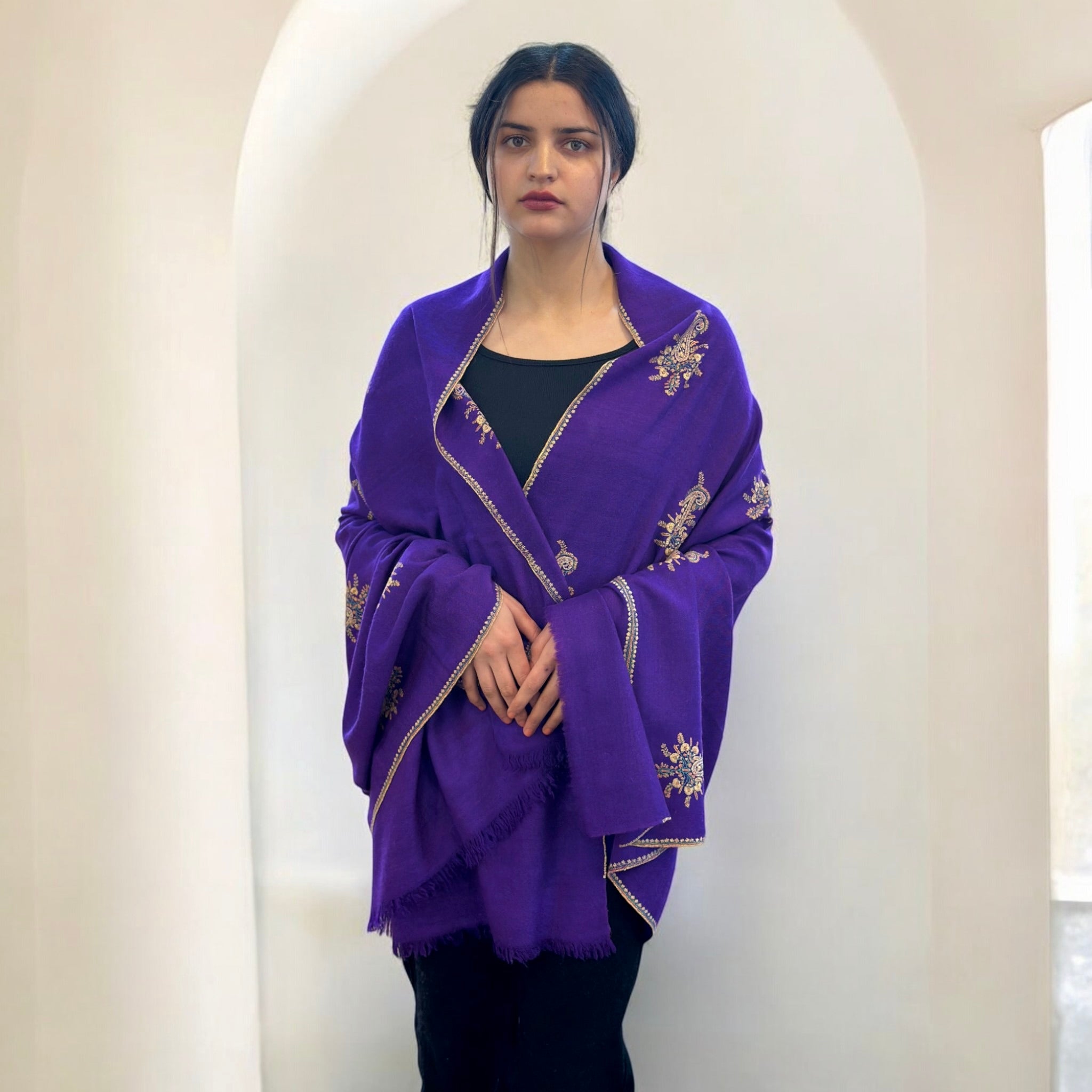Mauve GI Pashmina Shawl