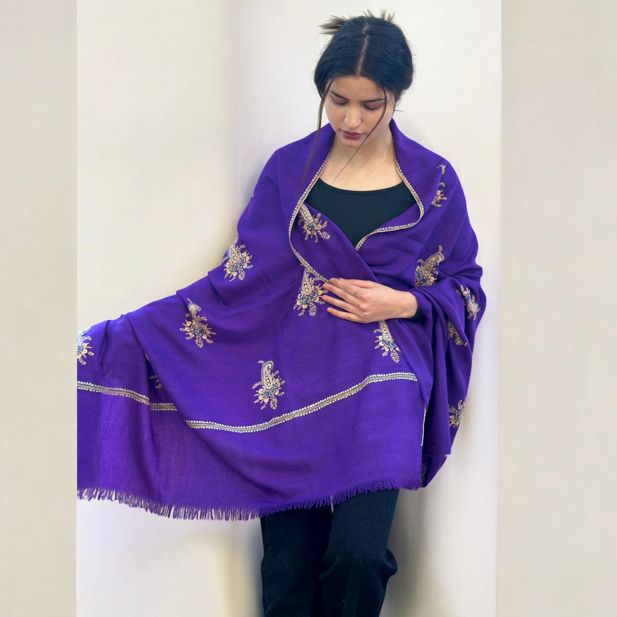 Mauve GI Pashmina Shawl