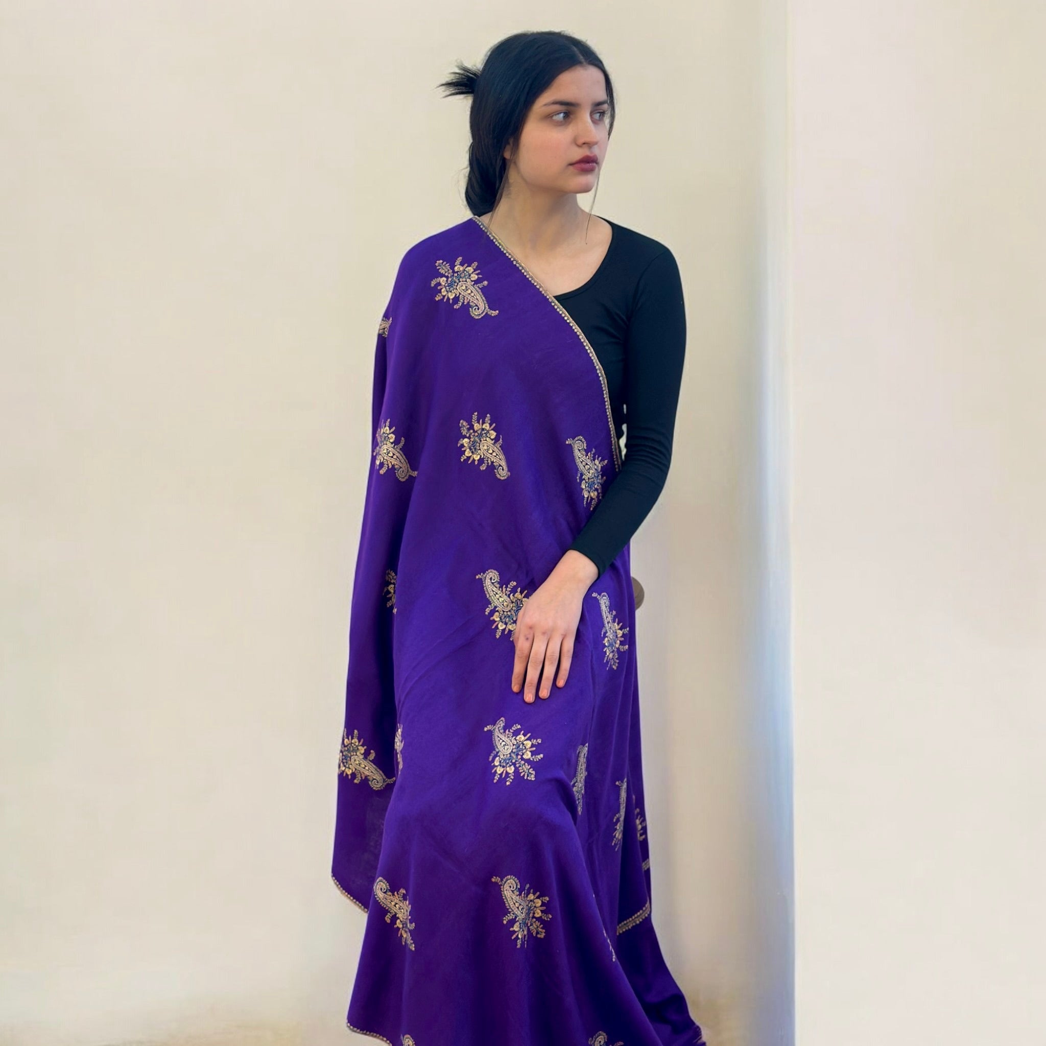 Mauve GI Pashmina Shawl