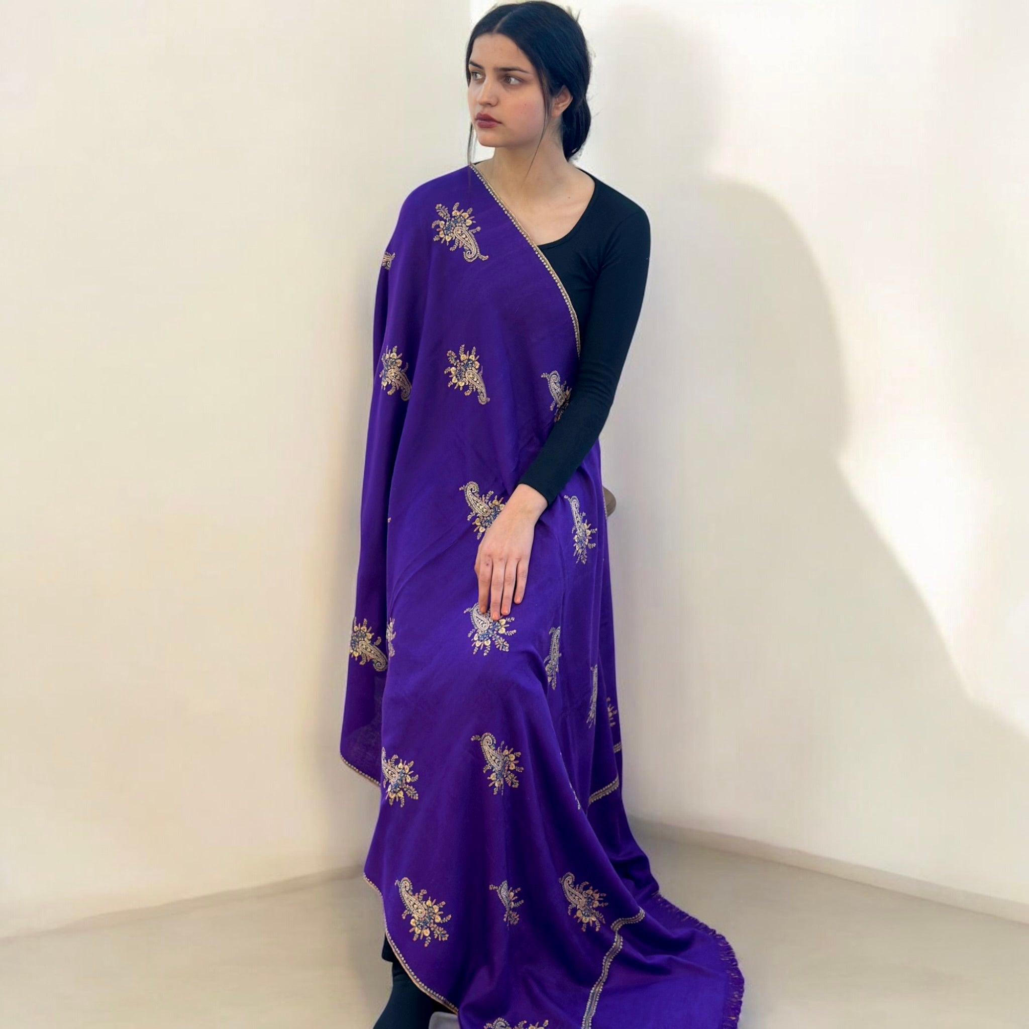 Mauve GI Pashmina Shawl