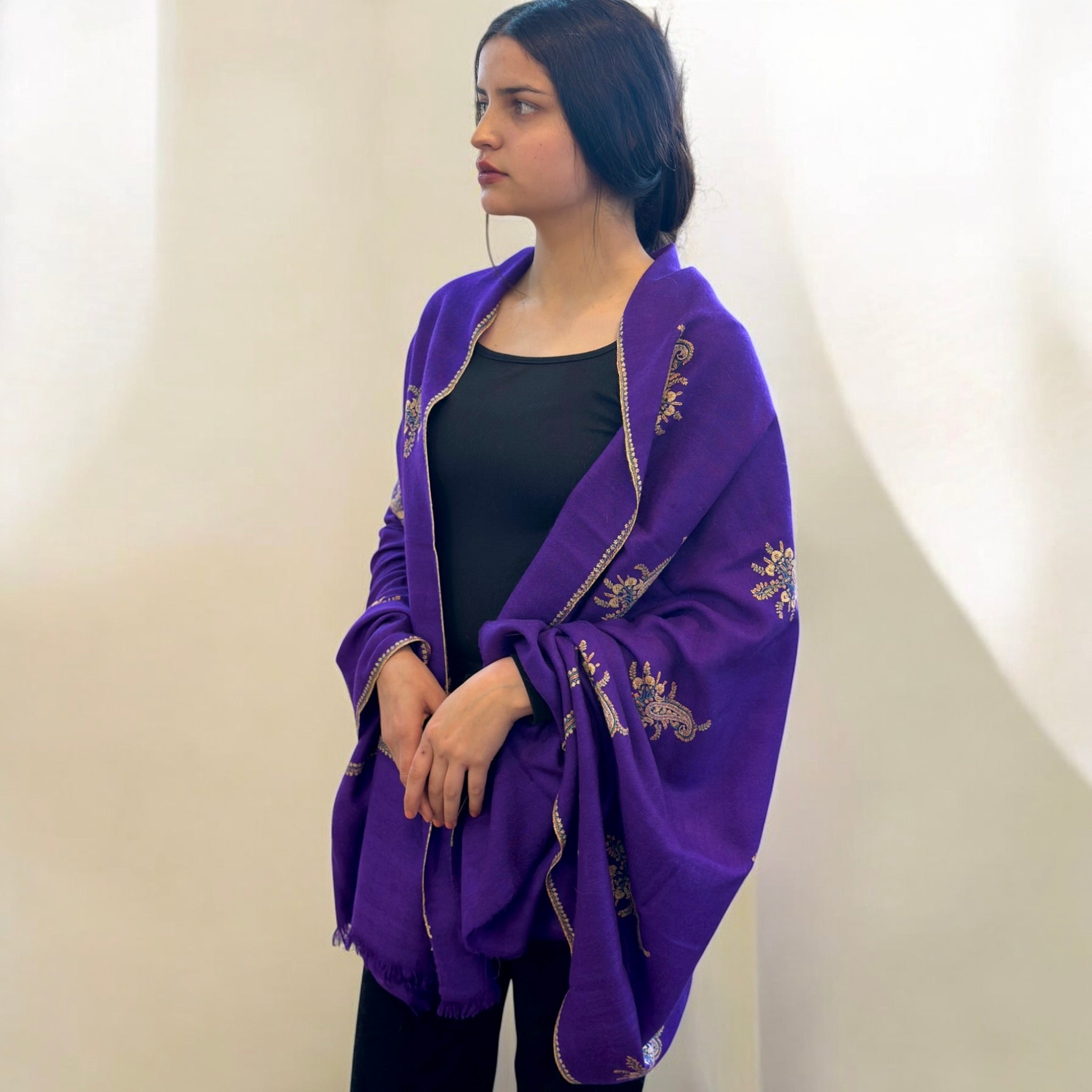 Mauve GI Pashmina Shawl