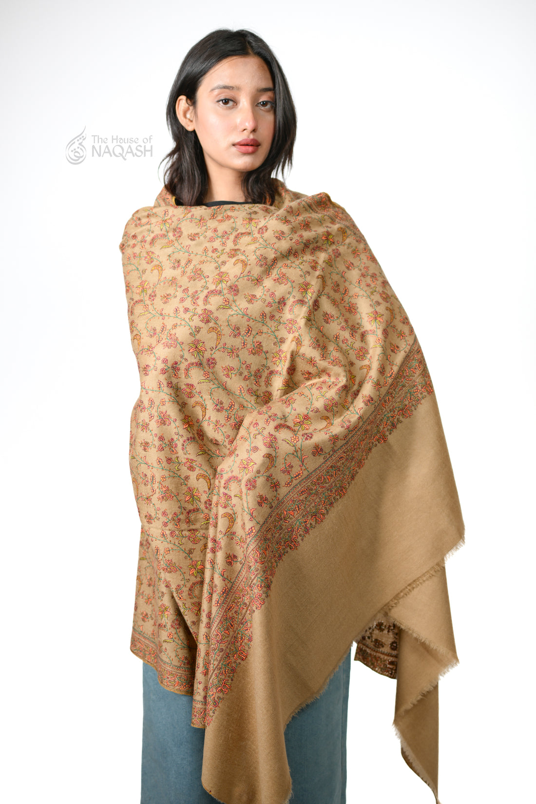 Gehun Jaal Hand Embroidered Sozni Shawl