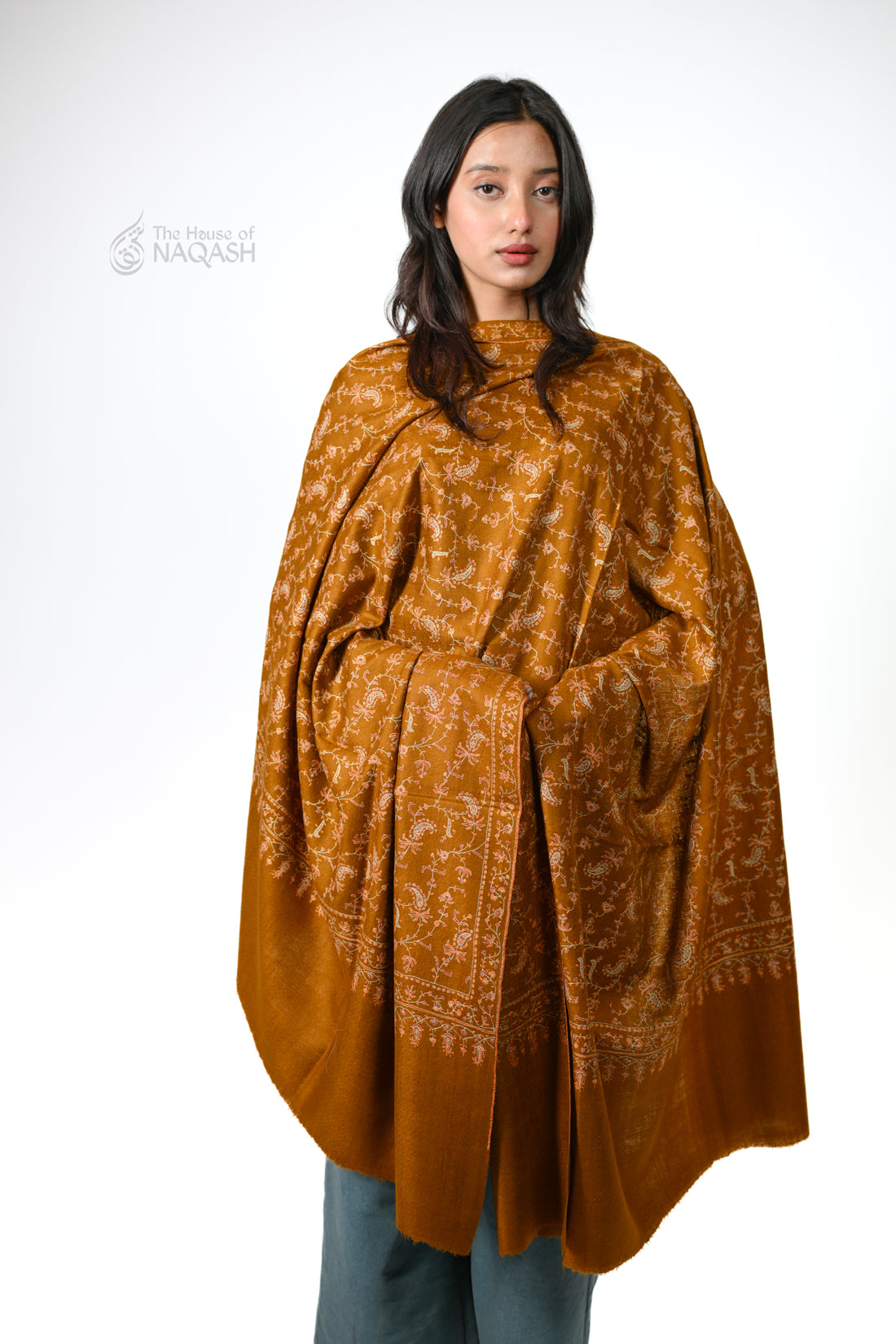 Zard Jaal Hand Embroidered Sozni Shawl