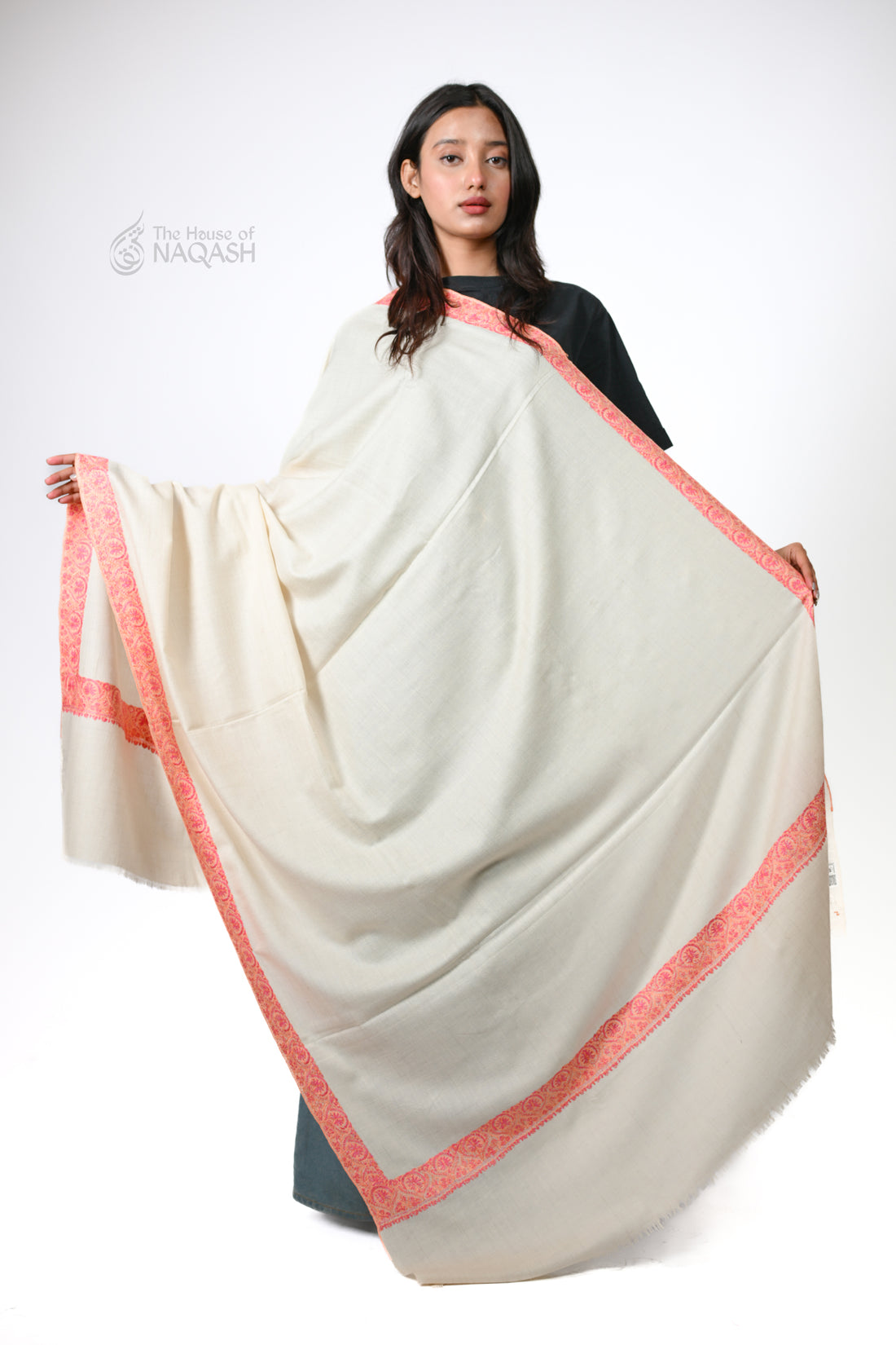 Vanilla Velvet Cascade GI Pashmina Shawl