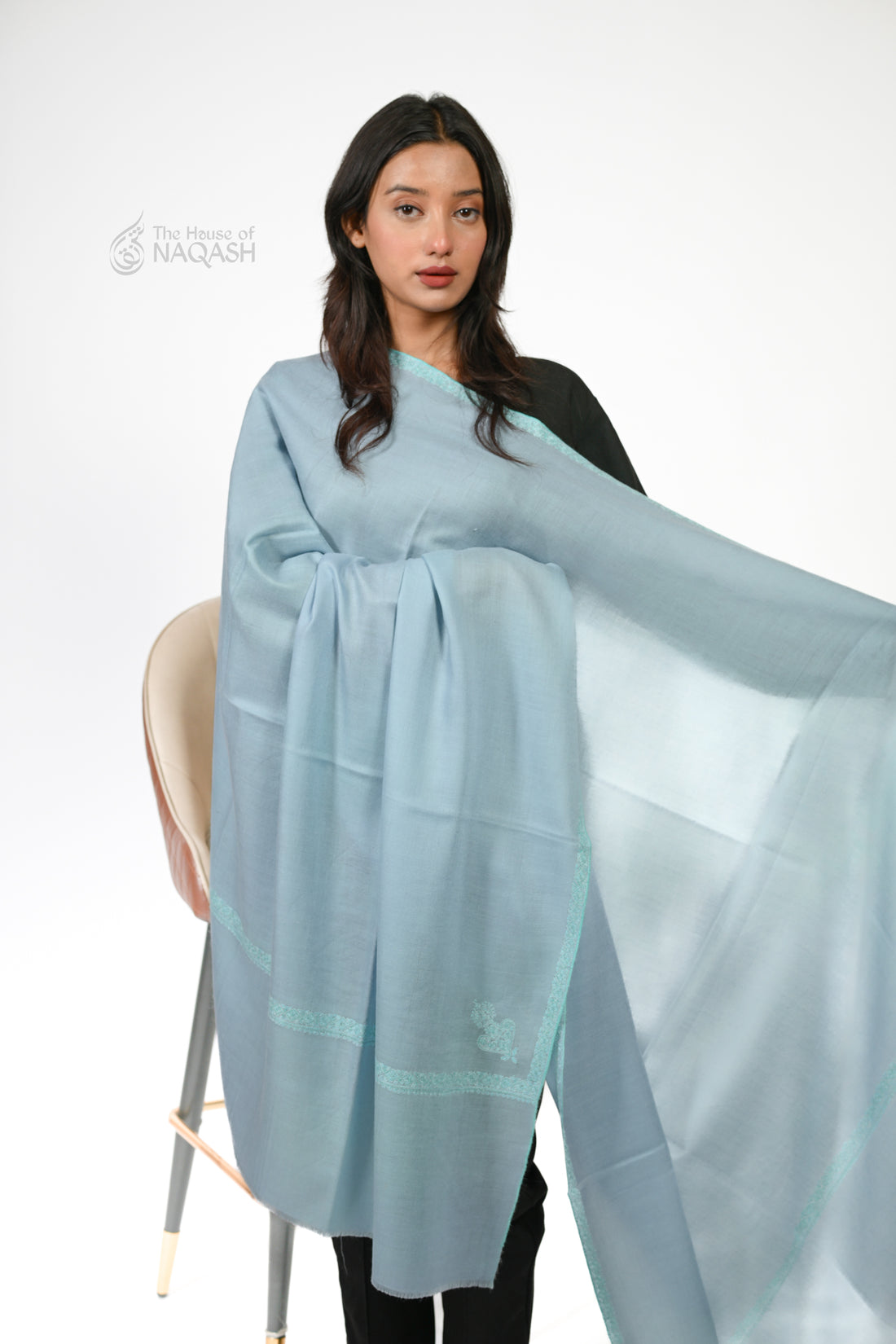 Azure Radiance Pashmina Shawl