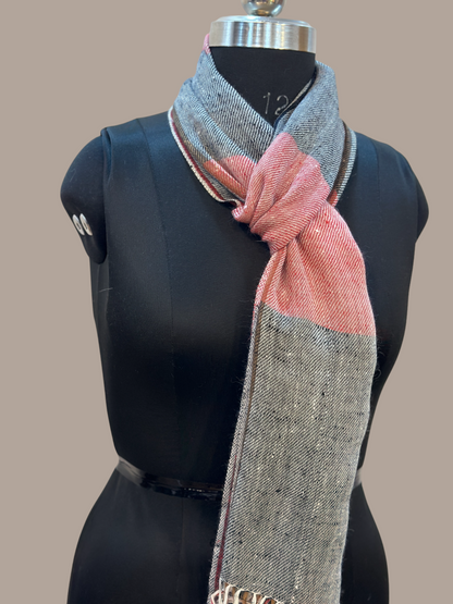 Charcoal and Scarlet Scarf