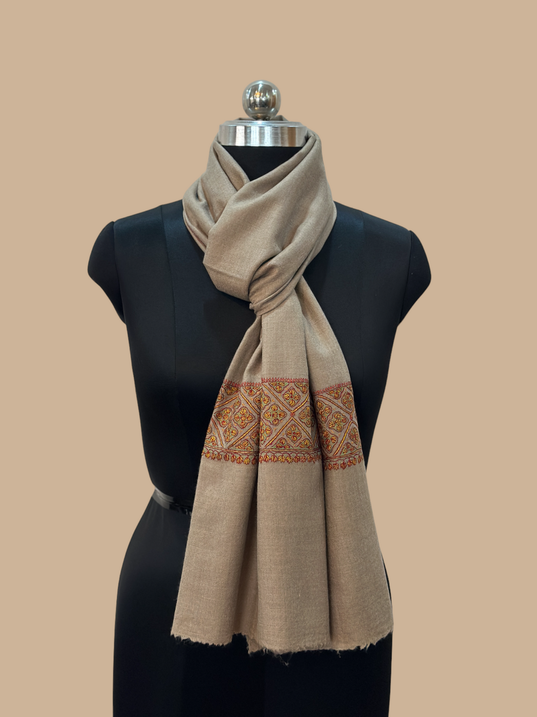 Paladar Patterned Natural Pashmina Stole