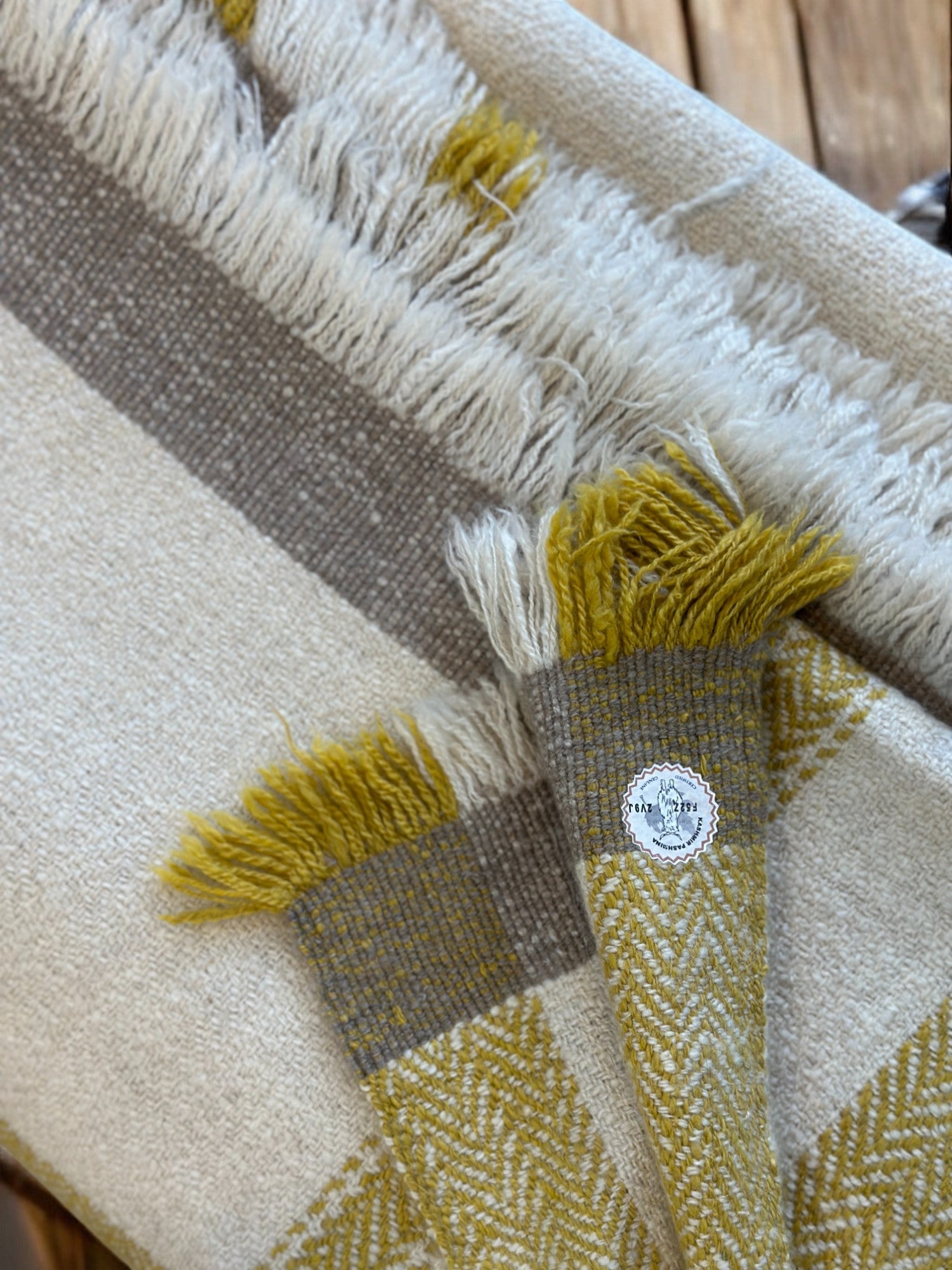 Amber Stripes Kashmiri Pashmina Blanket