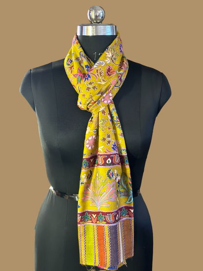 Saffron Saga Kalamkari Stole