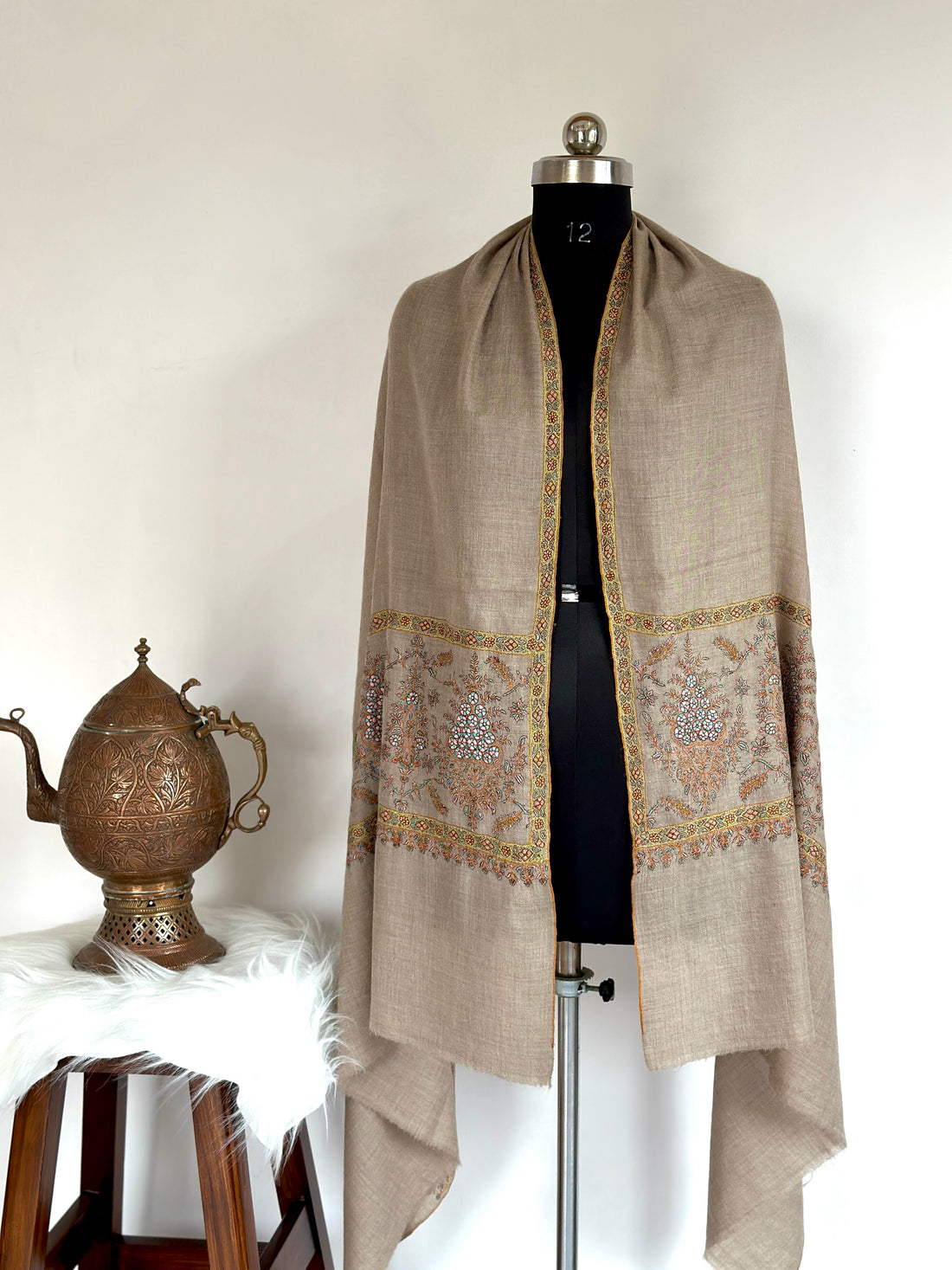 Beige Bliss GI Pashmina Shawl