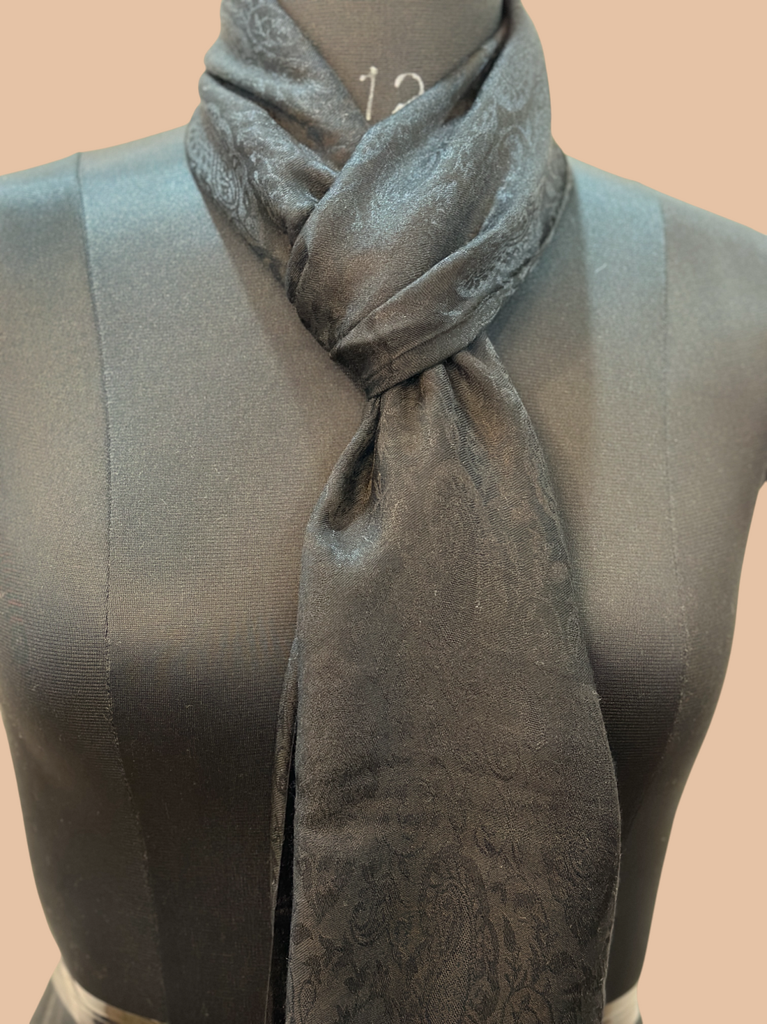 Black silk-blend wrap