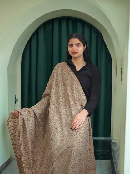 Verdant Bloom Jaal GI Pashmina Shawl