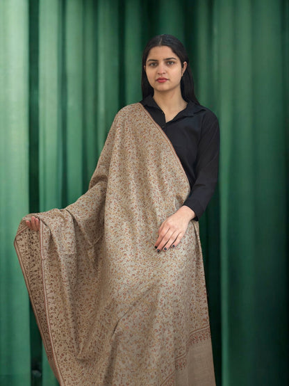 Verdant Bloom Jaal GI Pashmina Shawl