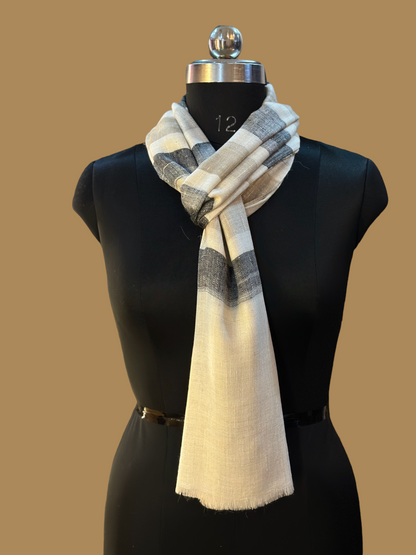 Ashen Cream and Grey Wrap