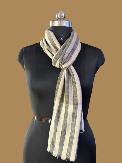 Mocha and Charcoal Striped Wrap