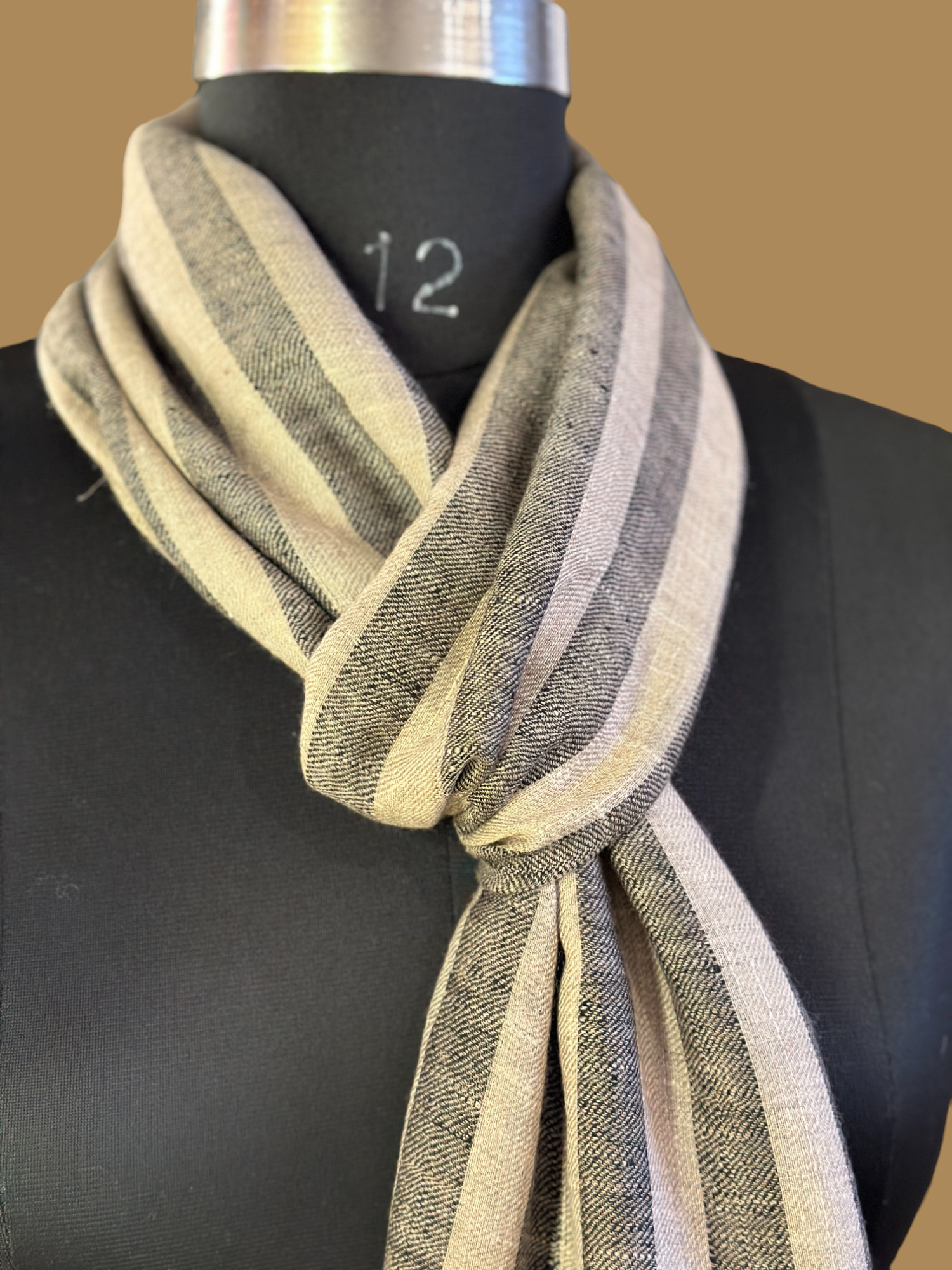 Mocha and Charcoal Striped Wrap