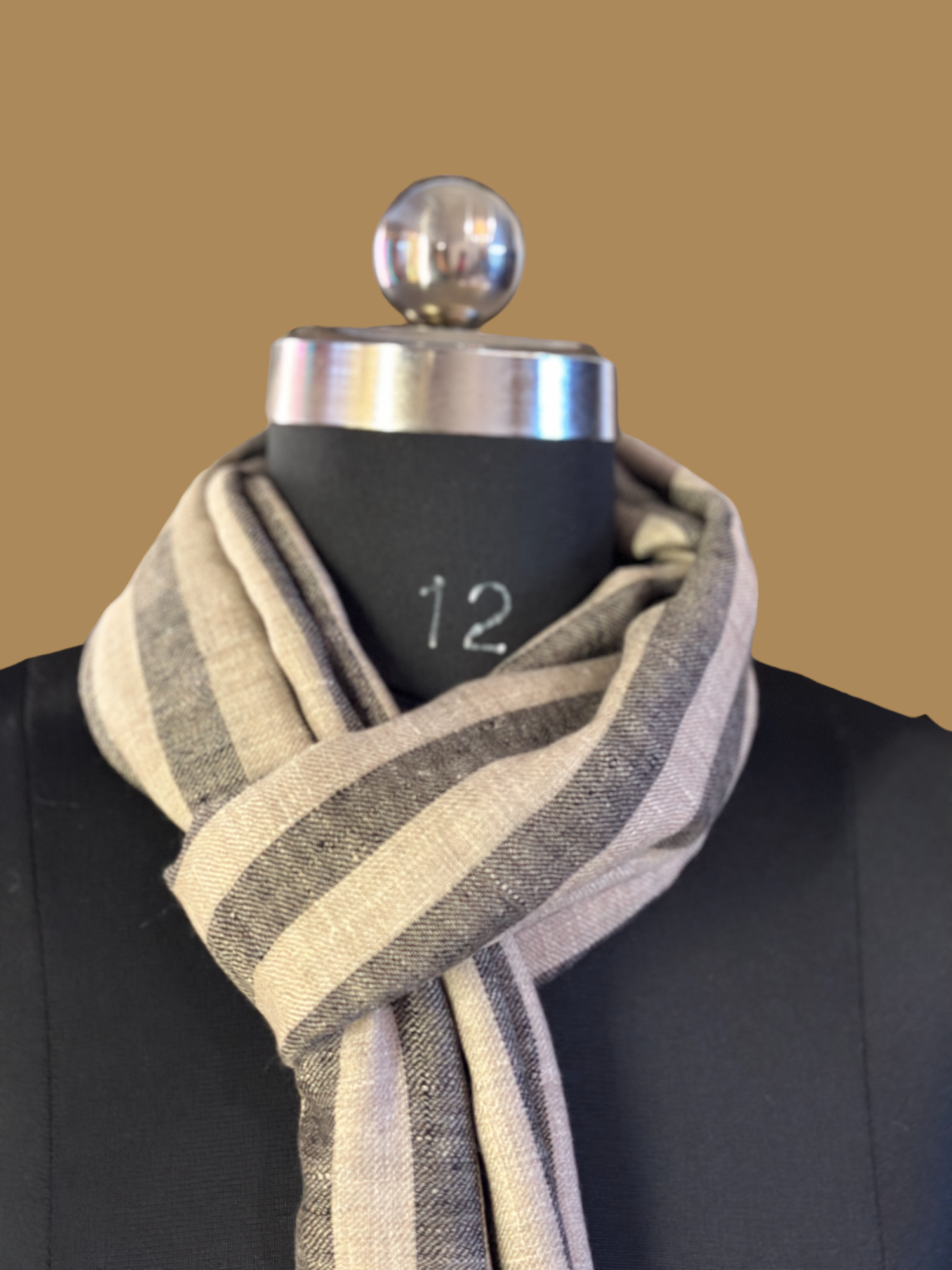 Mocha and Charcoal Striped Wrap