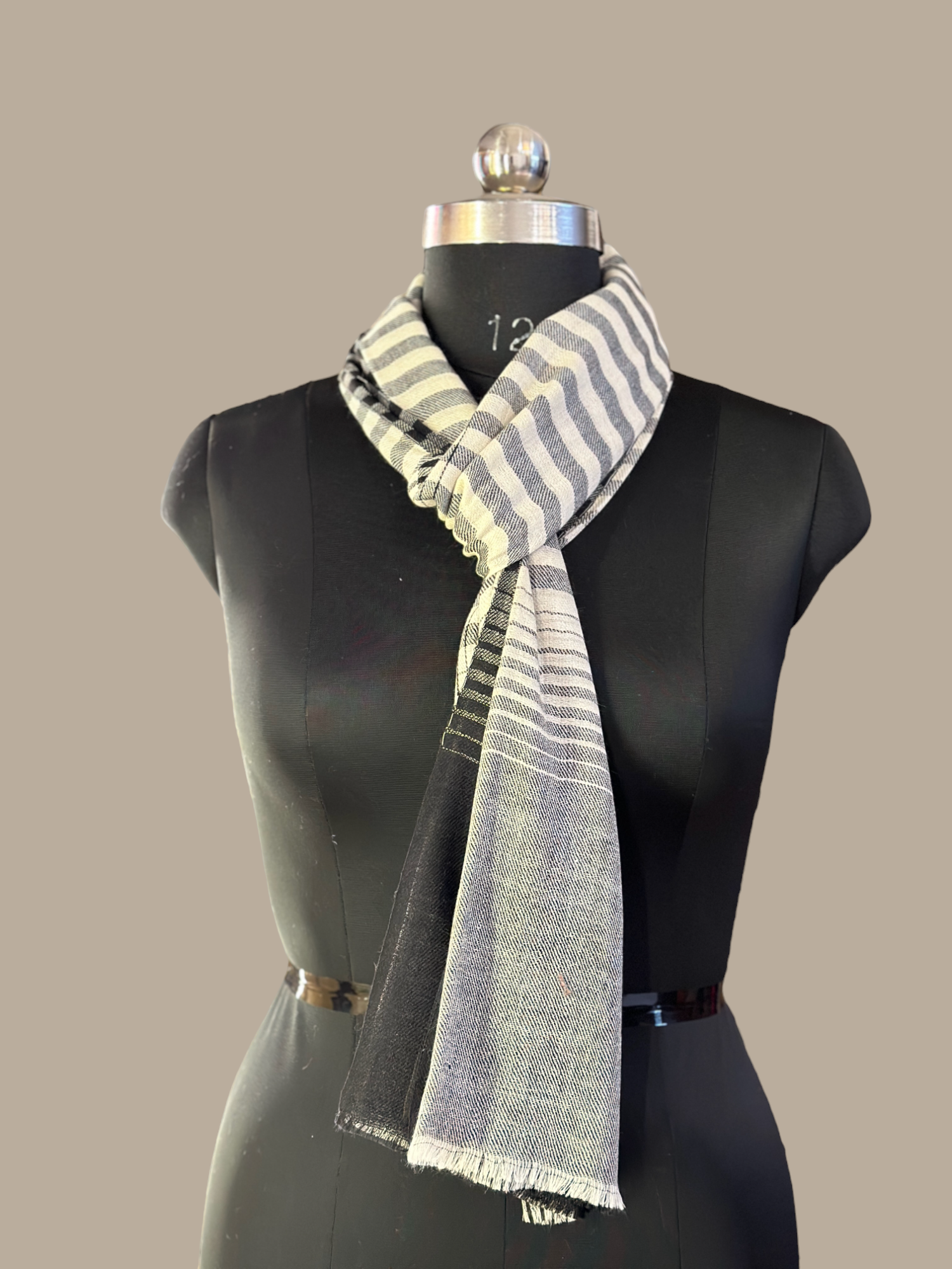 Slate and Snow Scarf